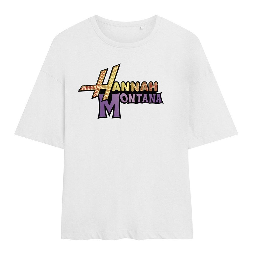 White - Disney - Camp Rock Hannah Montana Logo Oversized T Shirt W - 1