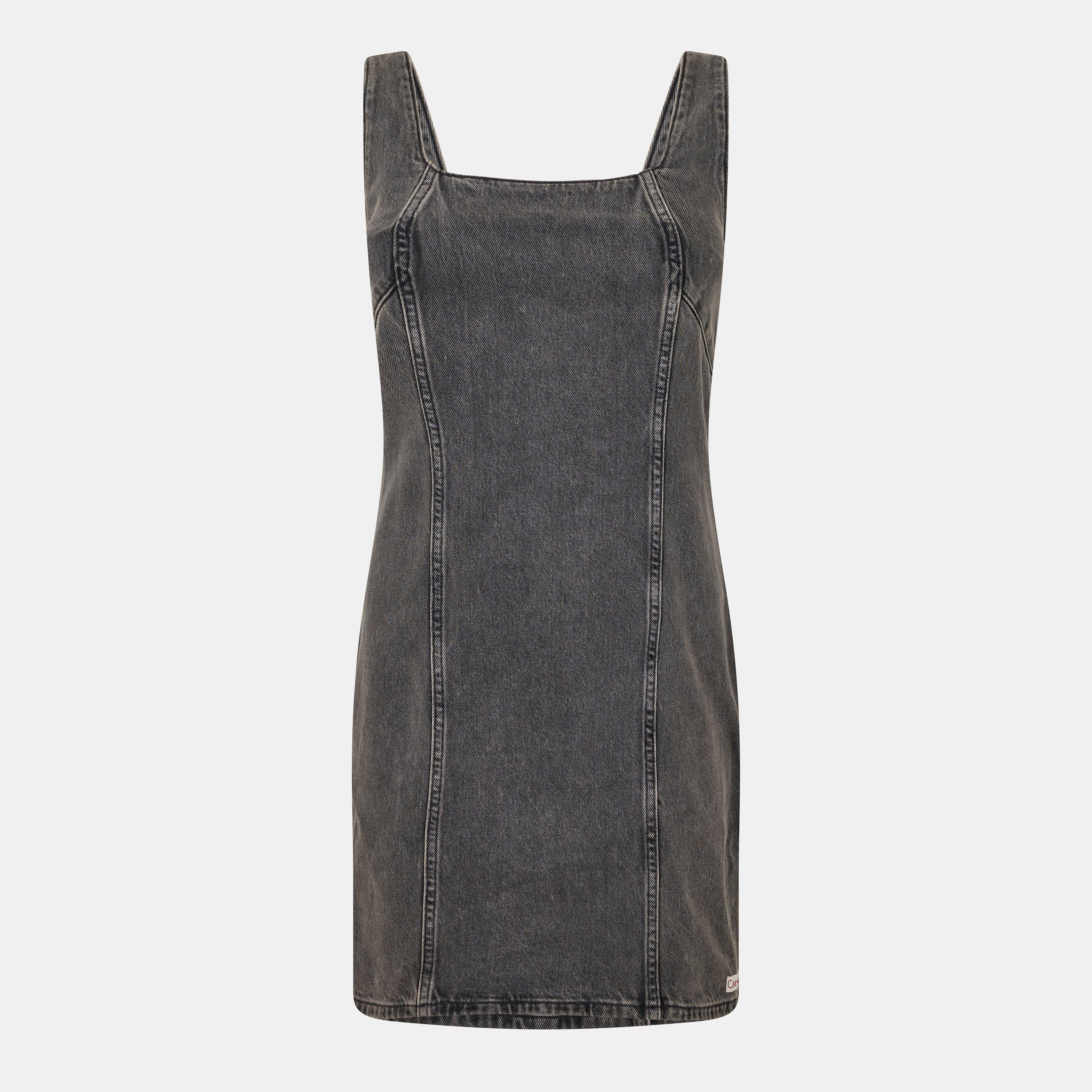 Gray Stone - Calvin Klein Jeans - Women's Denim Mini Dress - 1