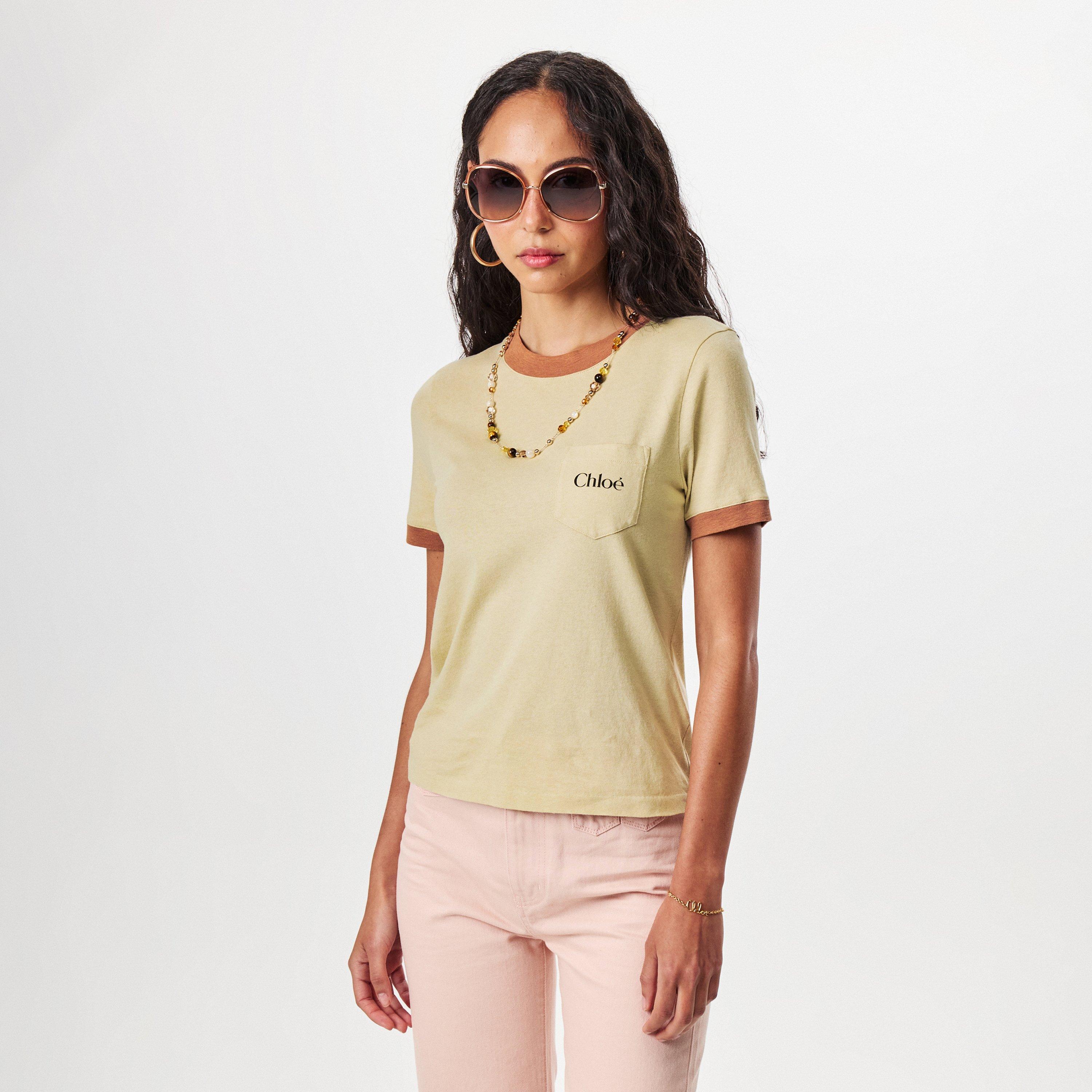 Blossom Beige - Chloe - Crew Neck Logo T-Shirt - 3