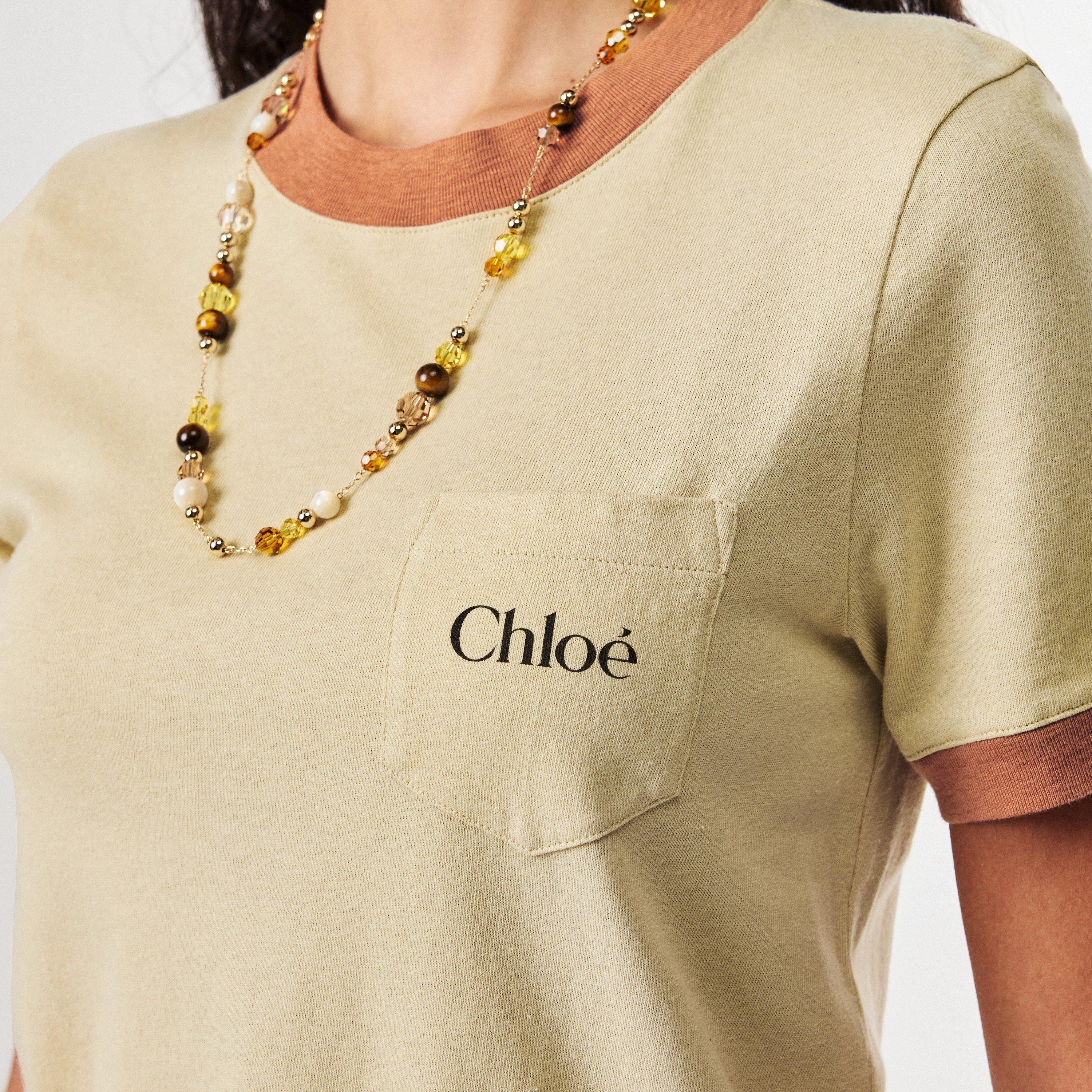 Blossom Beige - Chloe - Crew Neck Logo T-Shirt - 5