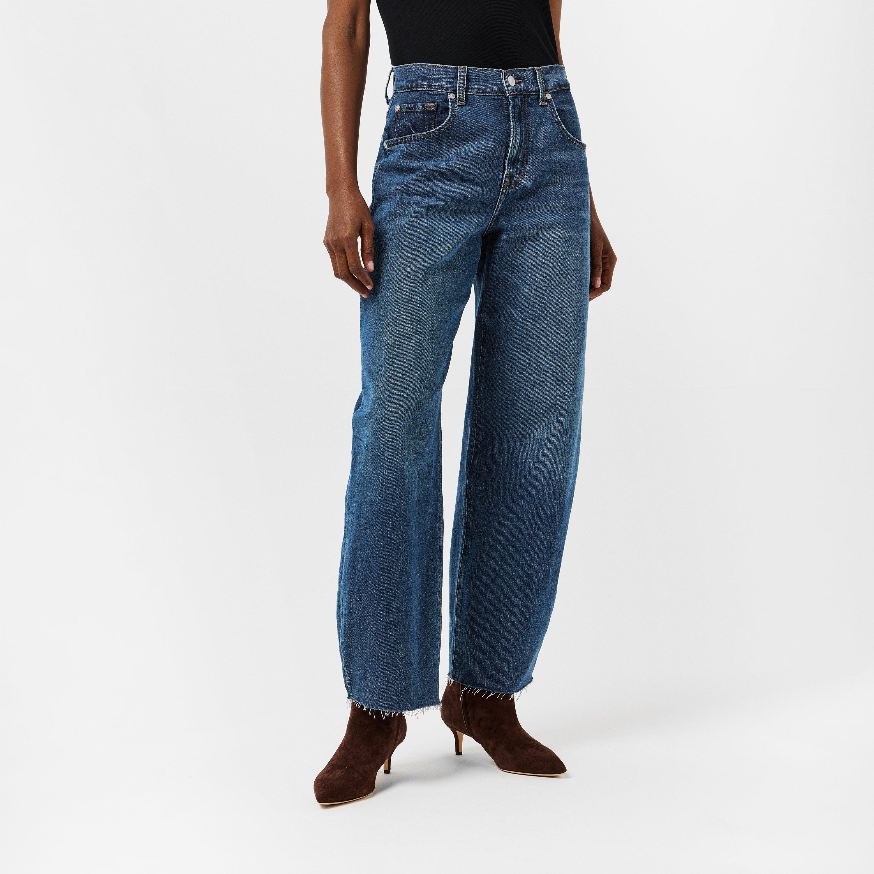 Dark Blue - 7 For All Mankind - Women's Bonnie Wide Leg Jeans - 3