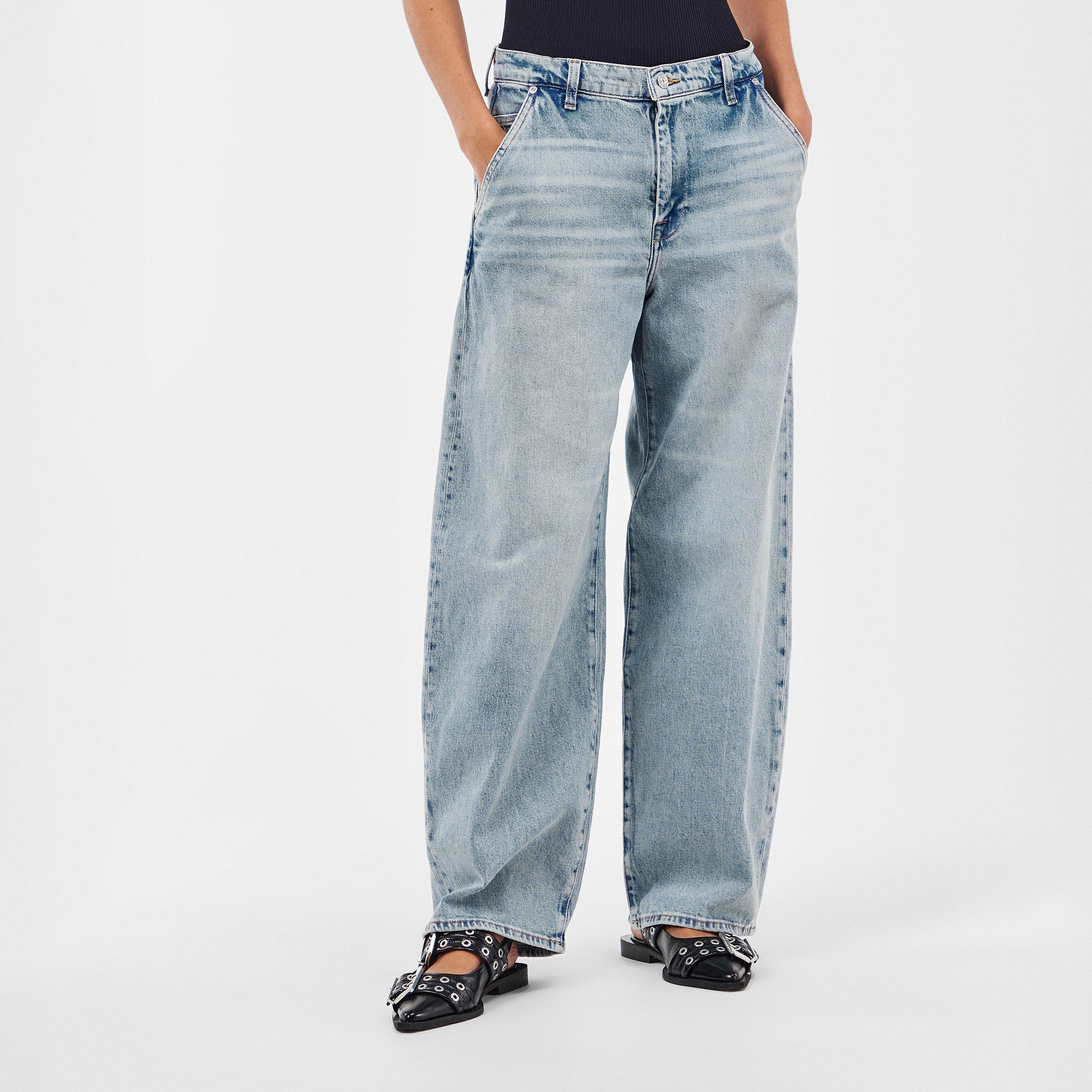 Light Blue - 7 For All Mankind - Women's Bonnie Wide Leg Jeans - 3