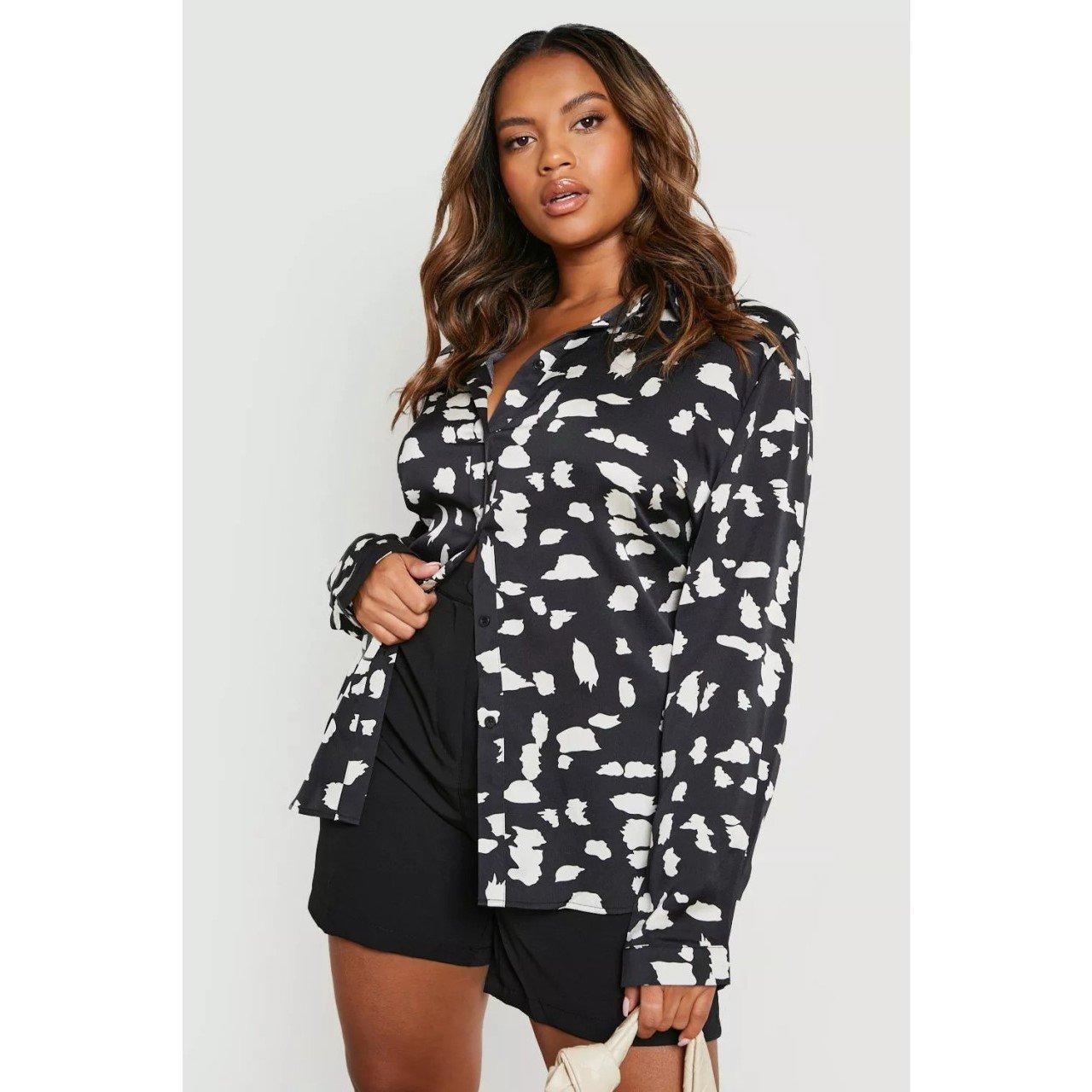 Negro - Influence - Long-Sleeve Satin Patterned Shirt - 1