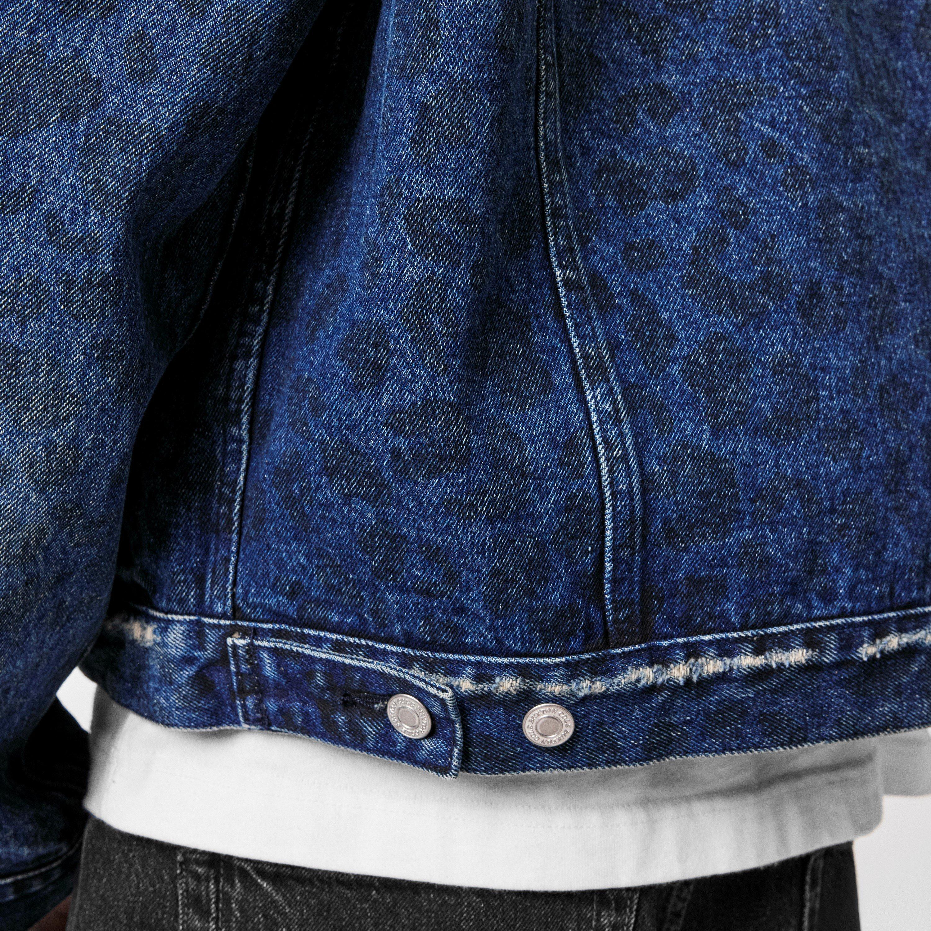 Blue - Cole Buxton - Men's Junior Print Denim Jacket - 5