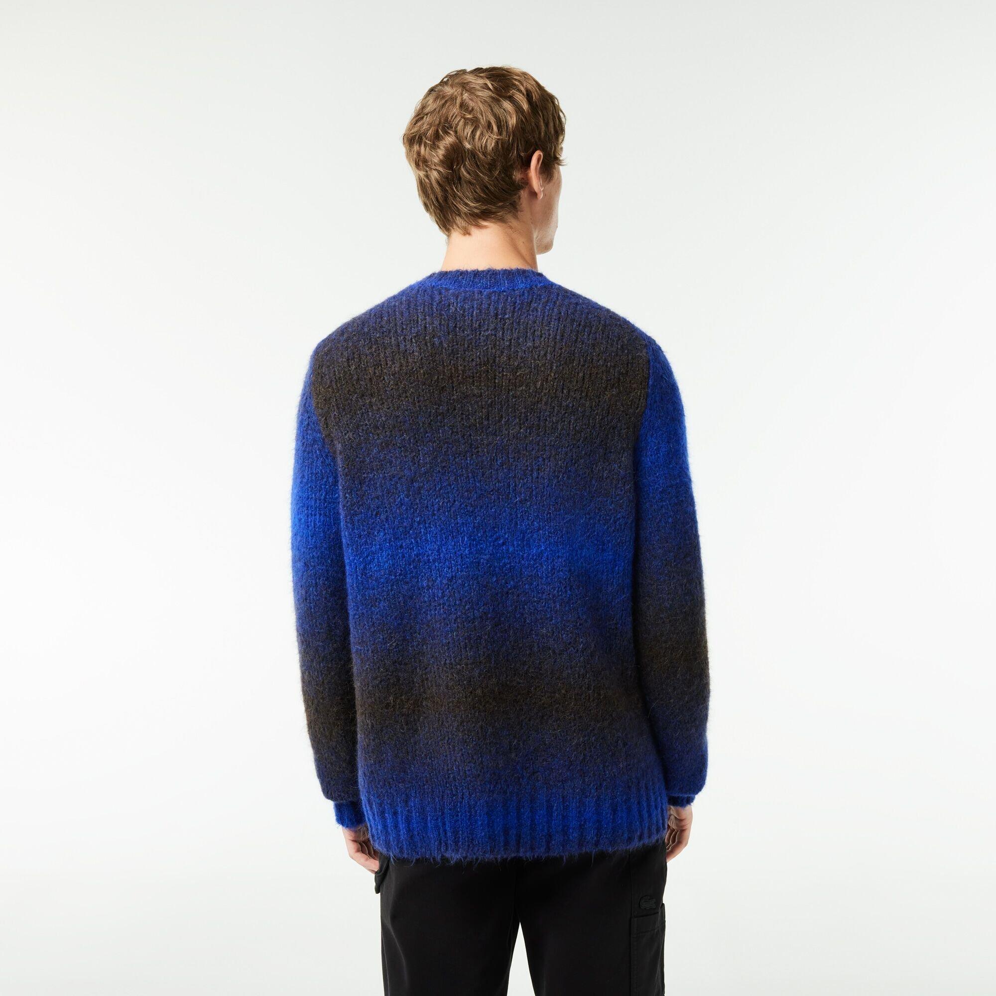 Sort/Kobolt - Lacoste - Men's Ombre Effect Wool Crew Neck Jumper - 3