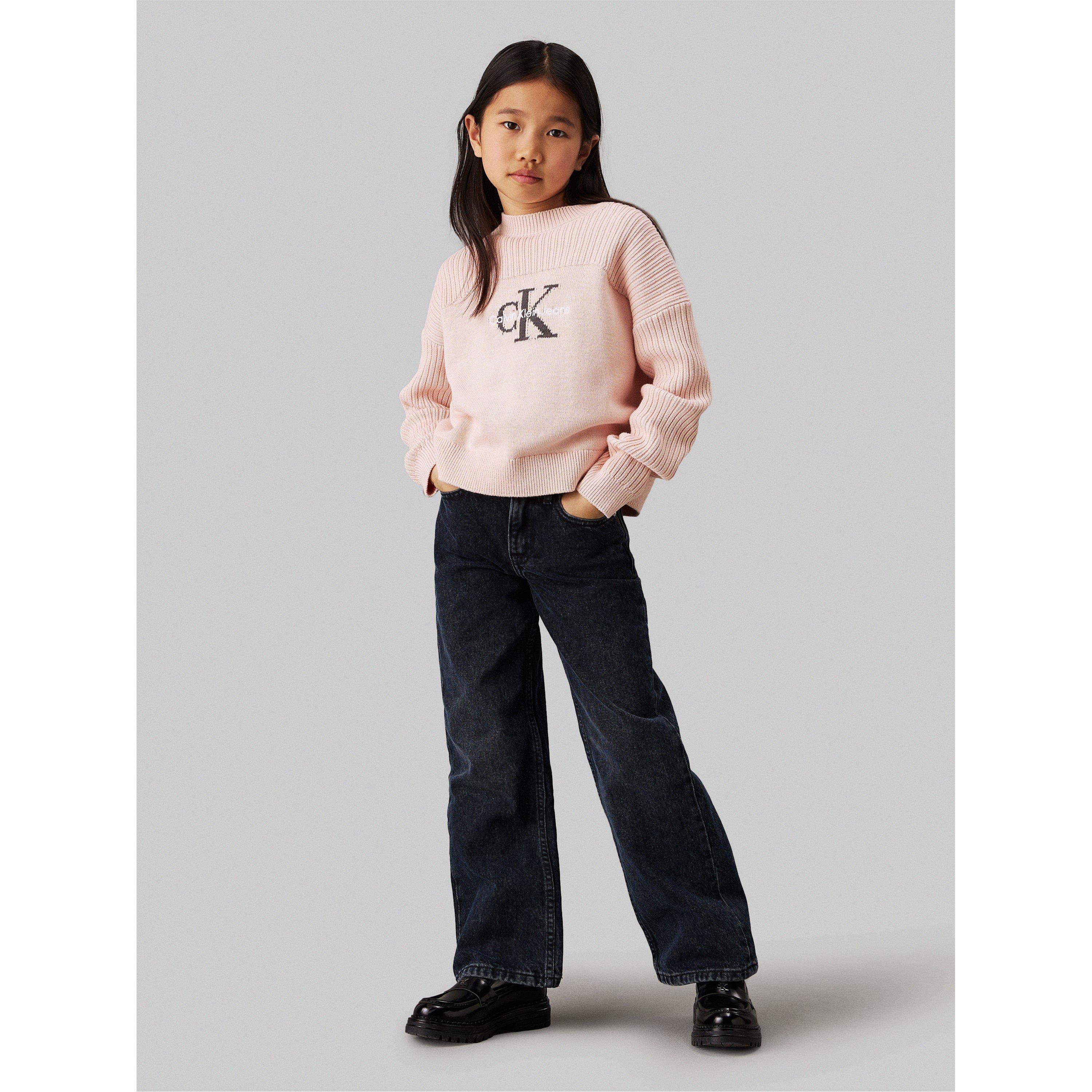 Blue Black 1BJ - Calvin Klein Jeans - Kids' Wide Leg Jeans - 2