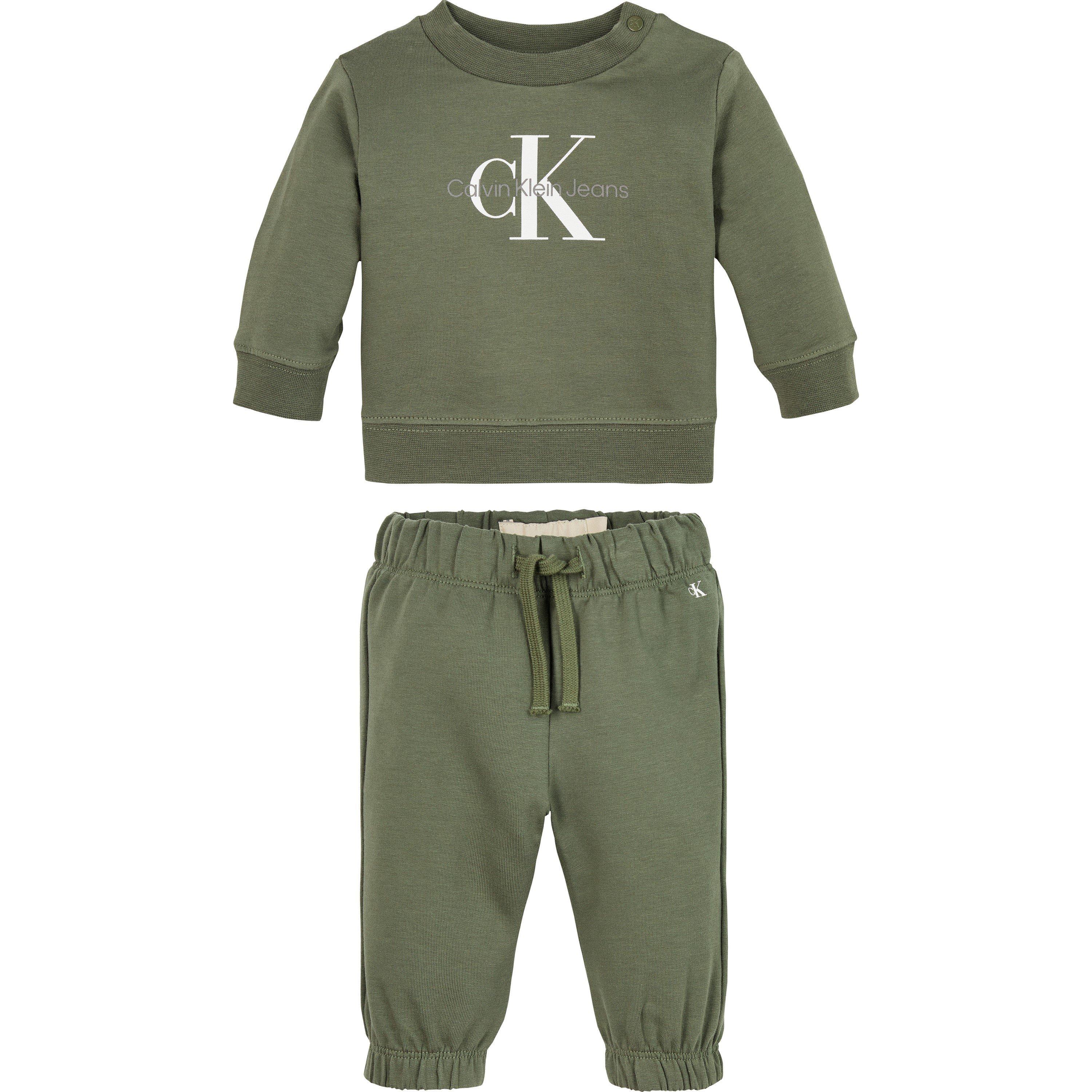 Calvin Klein Jeans  Infant Kids' Monogram Relaxed Fit Clothing Set - Olive Ldy - 12M