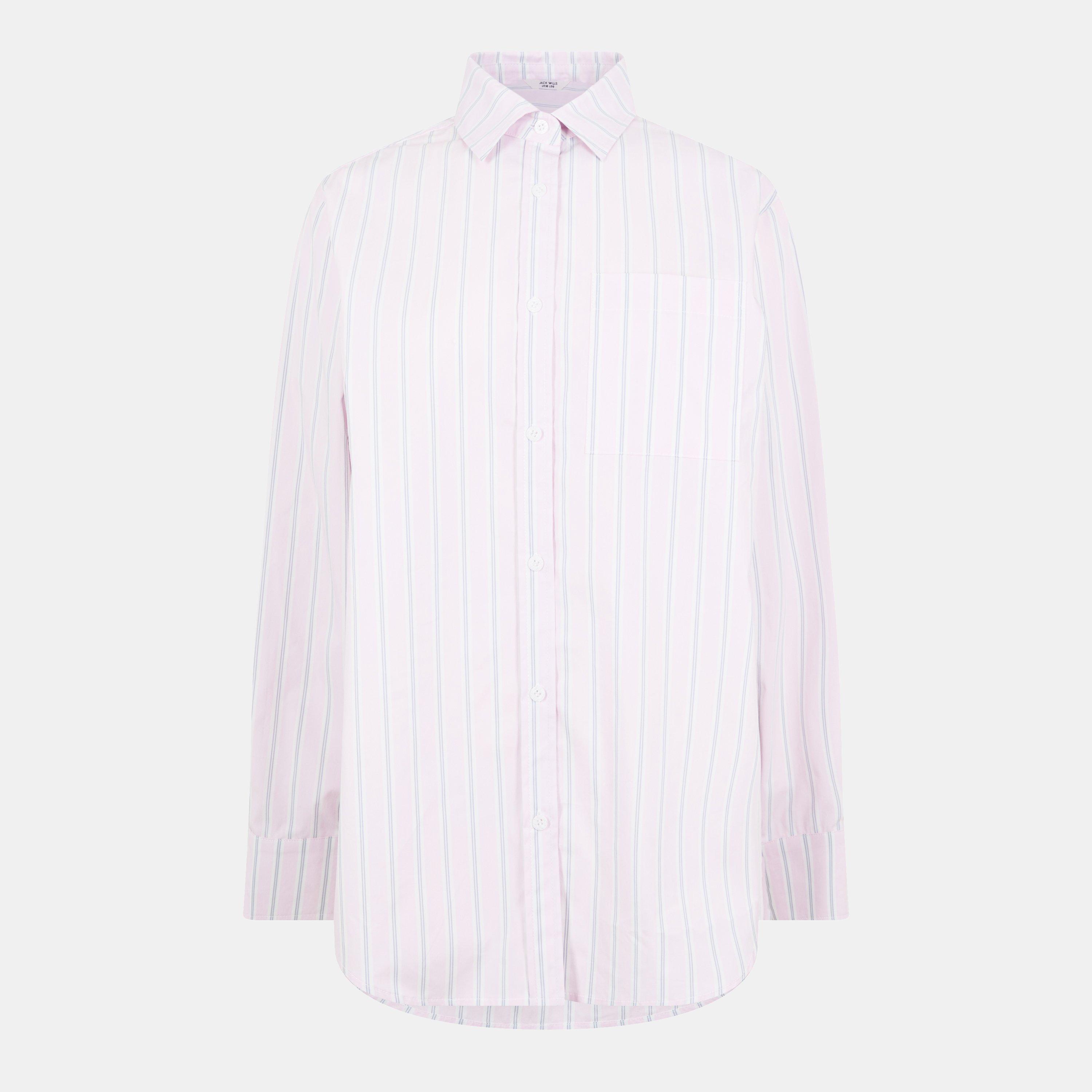 Pink Stripe - Jack Wills - Women's Long-Sleeve Poplin Patterned Shirt - 1