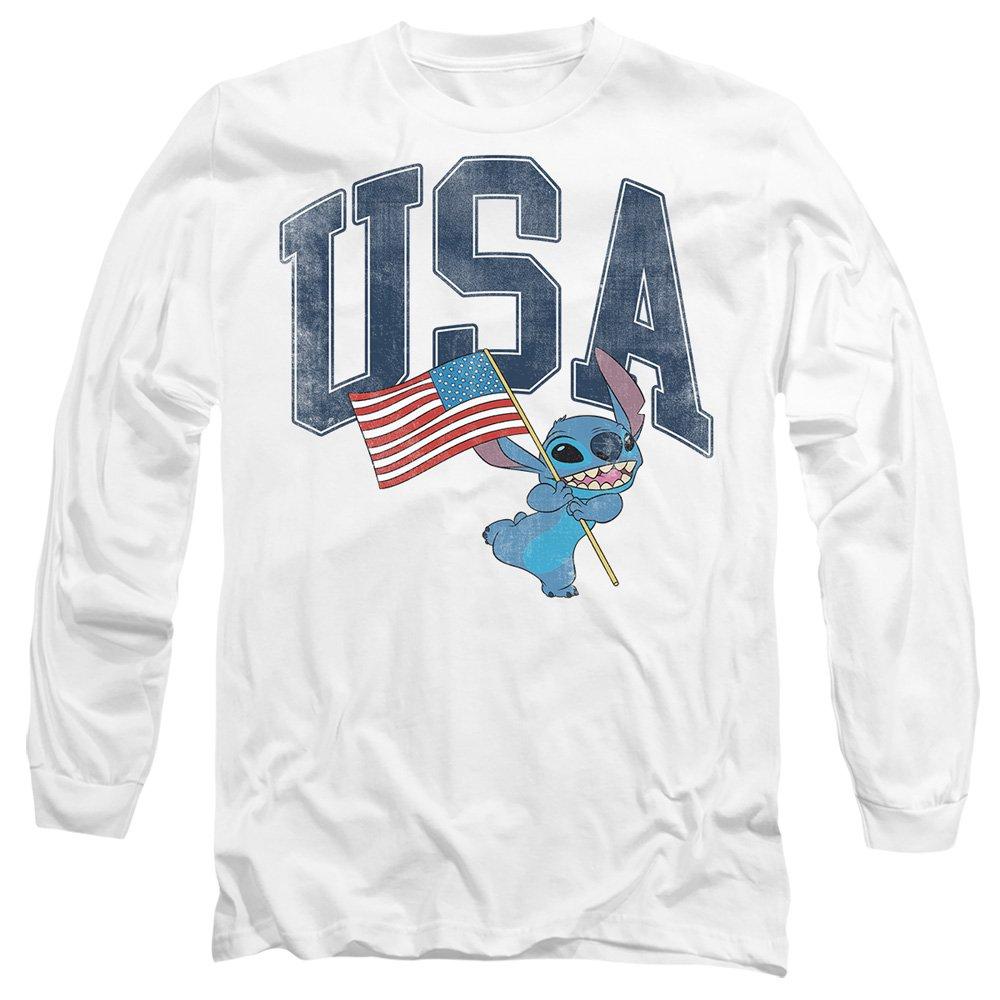 White - Disney - Lilo And Stitch Usa Long Sleeve T-Shirt White - 1