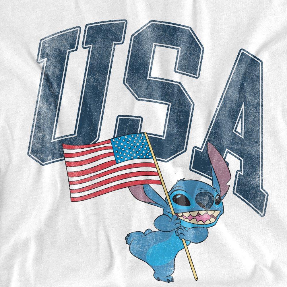 White - Disney - Lilo And Stitch Usa Long Sleeve T-Shirt White - 2