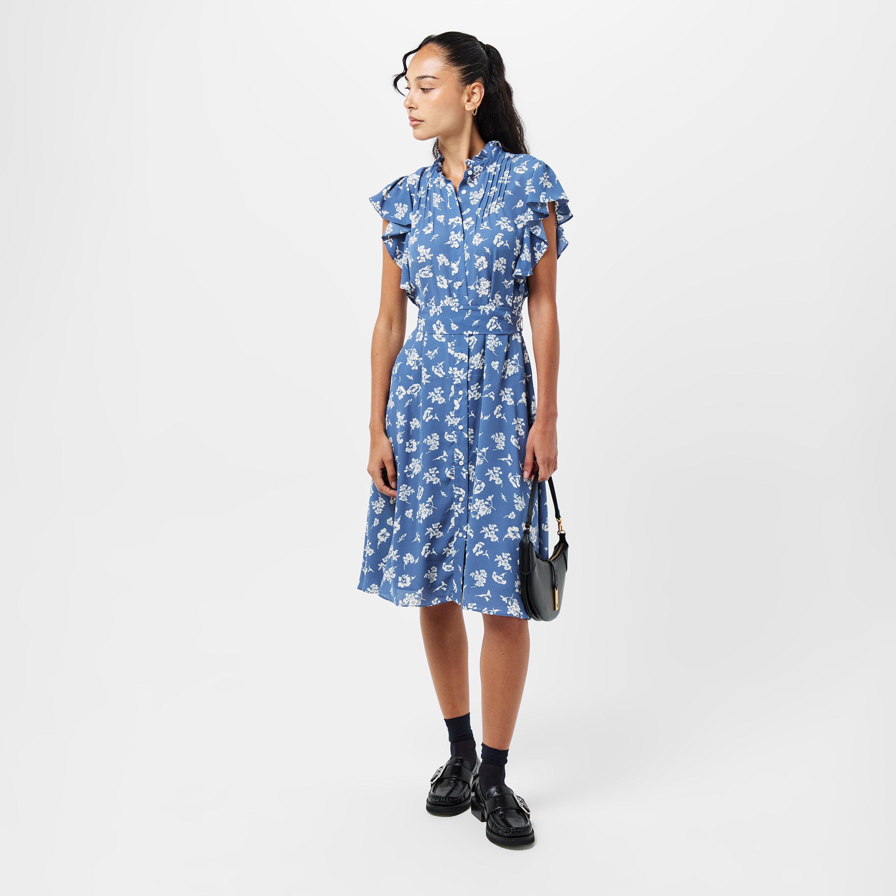 Blue/White - Lauren by Ralph Lauren - Floral Belted Dress - 6