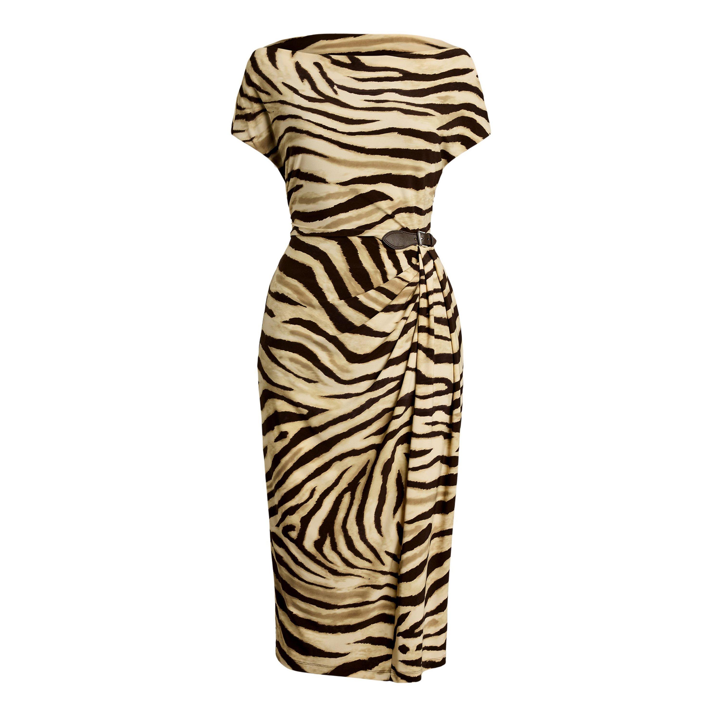 Cream/Brown - Lauren by Ralph Lauren - Women's Hullen A Line Dress - 1