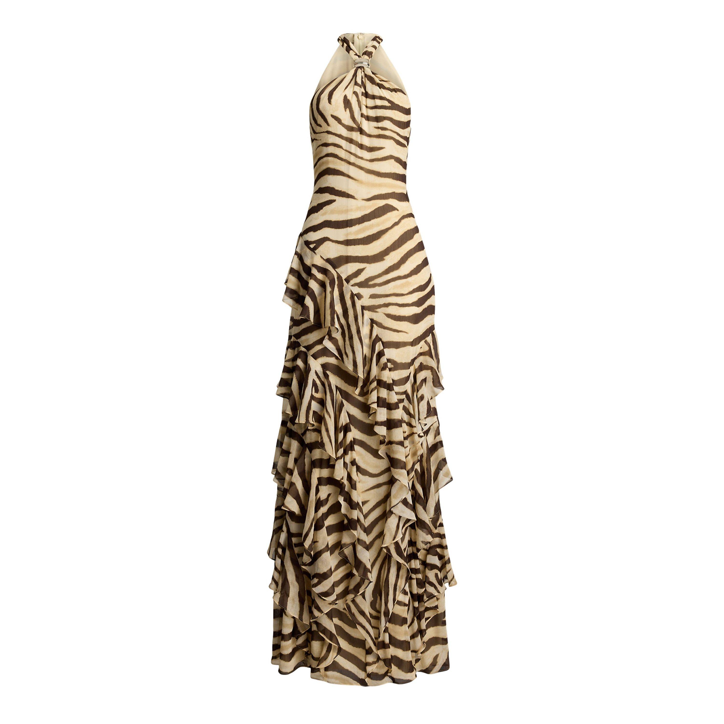 Cream/Brown - Lauren by Ralph Lauren - Women's Haletta Ball Gown - 1