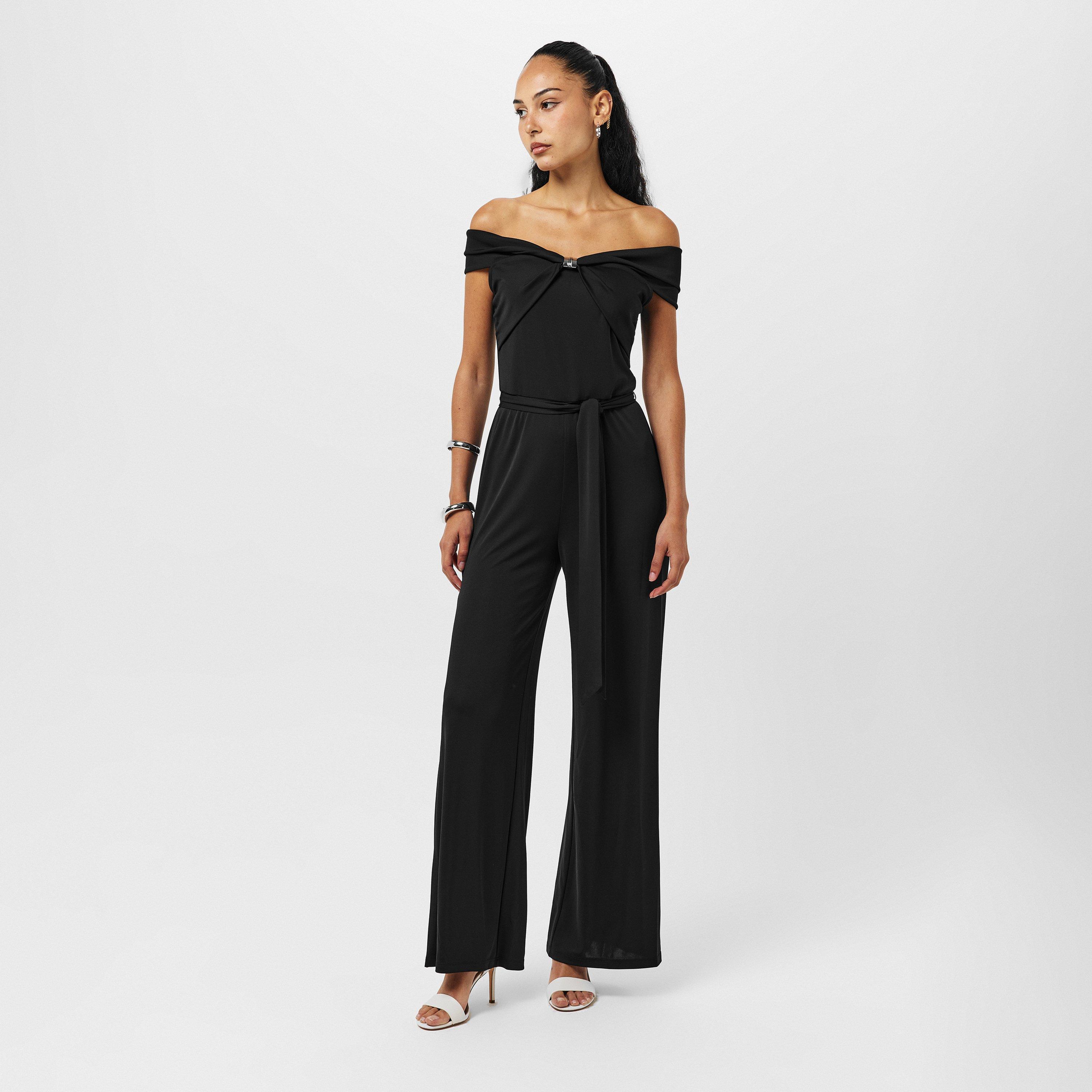 Black - Lauren by Ralph Lauren - Women's Real Leather Jumpsuit - 6