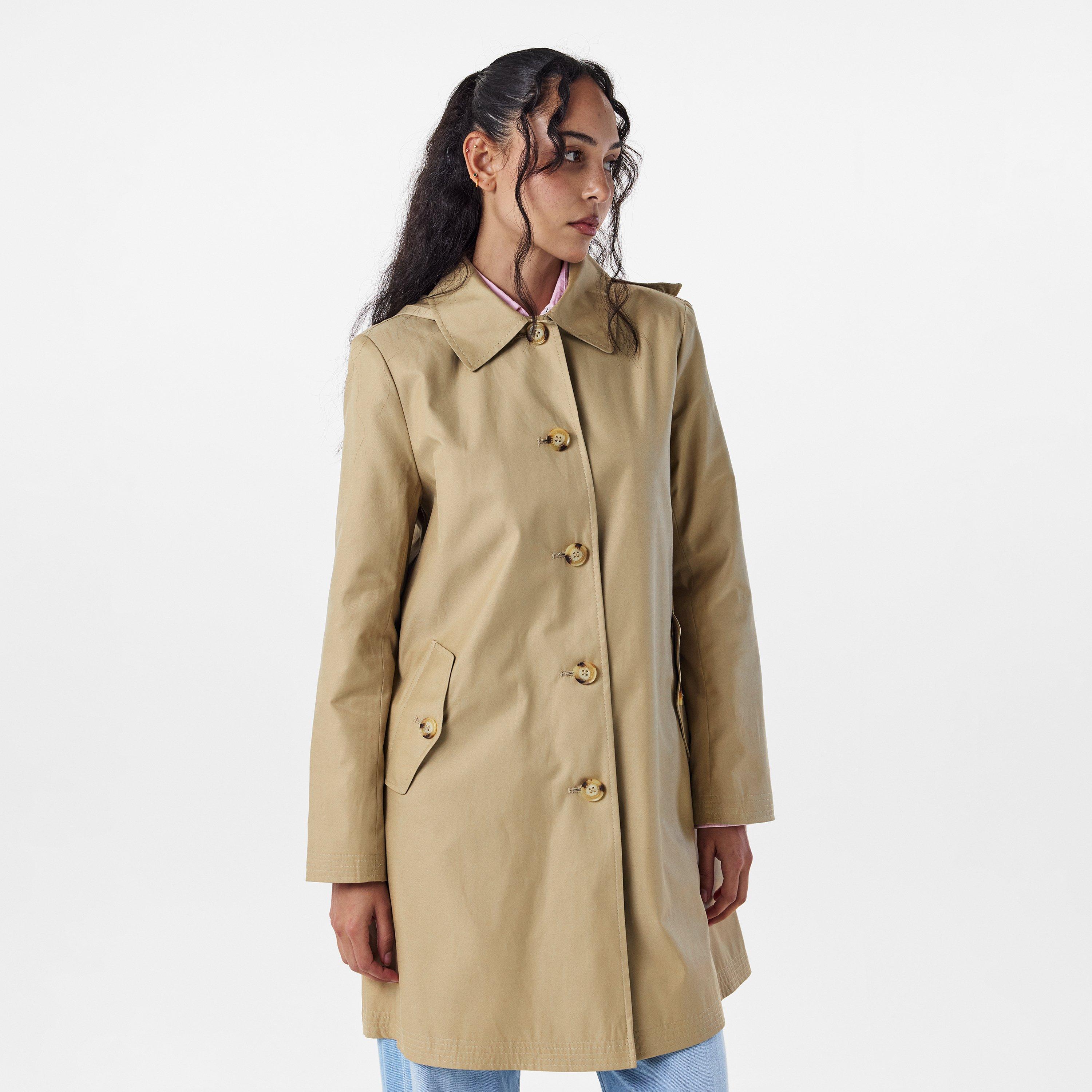 Birch Tan - Lauren by Ralph Lauren - Women's Genuine Leather Structured Trench Coat - 3