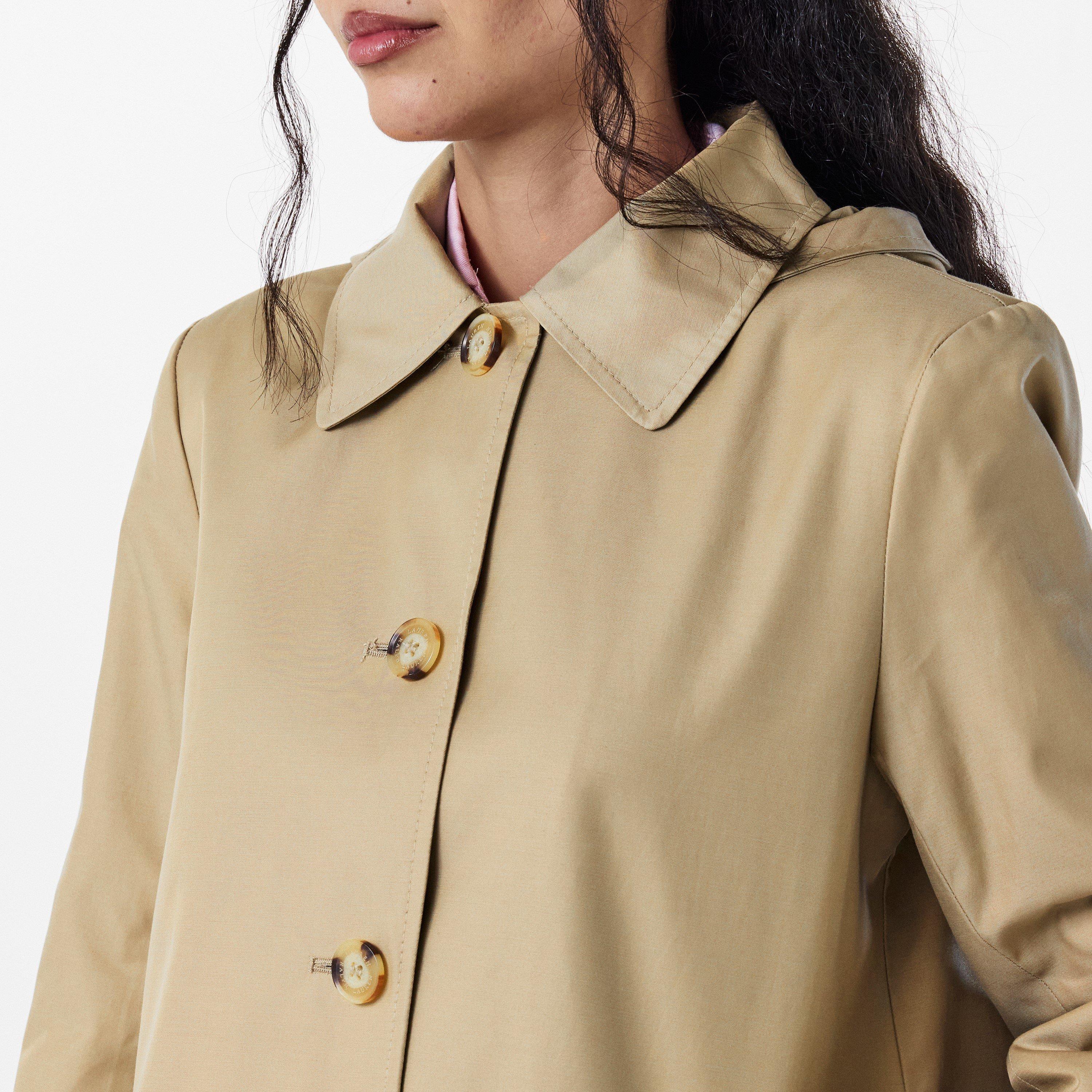 Birch Tan - Lauren by Ralph Lauren - Women's Genuine Leather Structured Trench Coat - 5