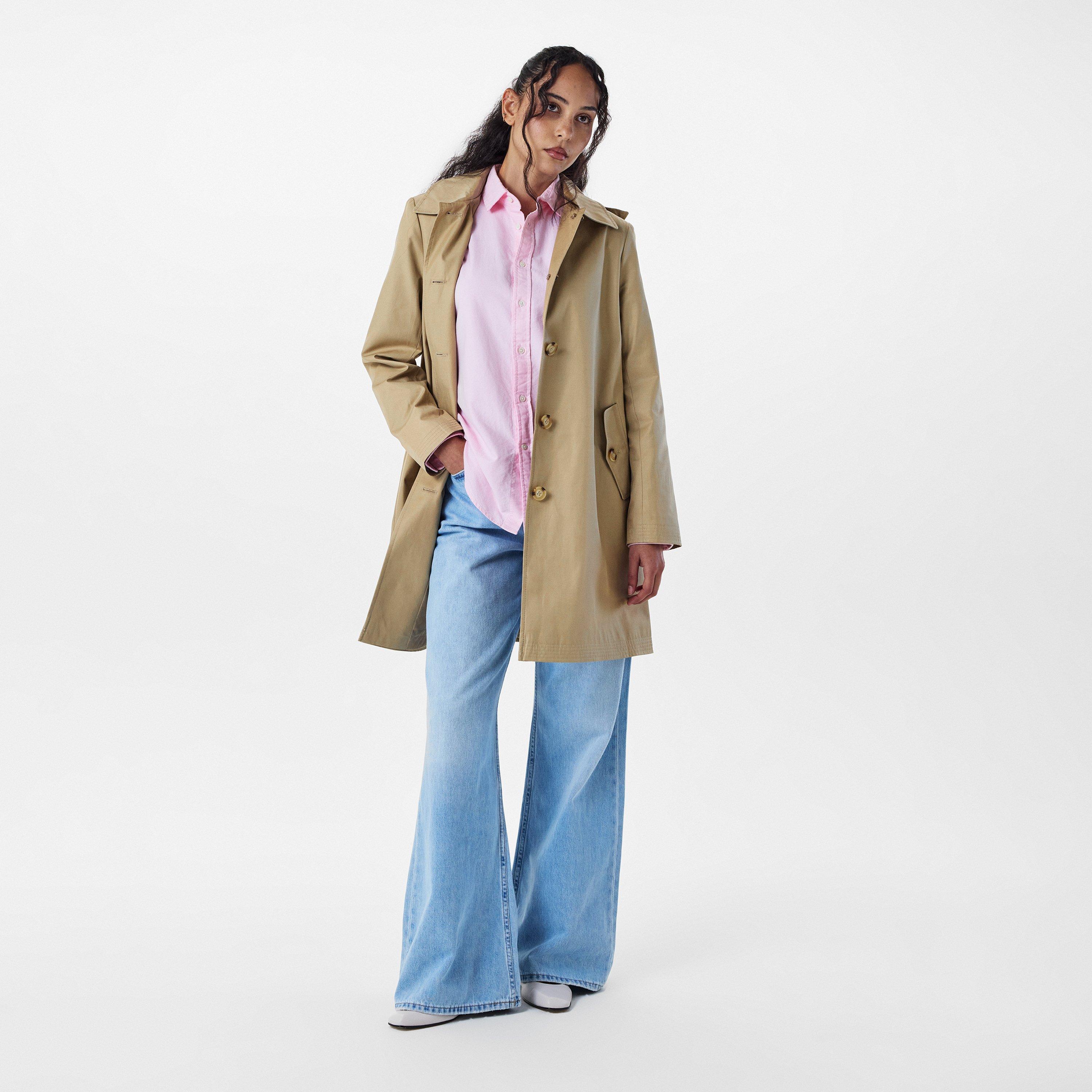 Birch Tan - Lauren by Ralph Lauren - Women's Genuine Leather Structured Trench Coat - 6