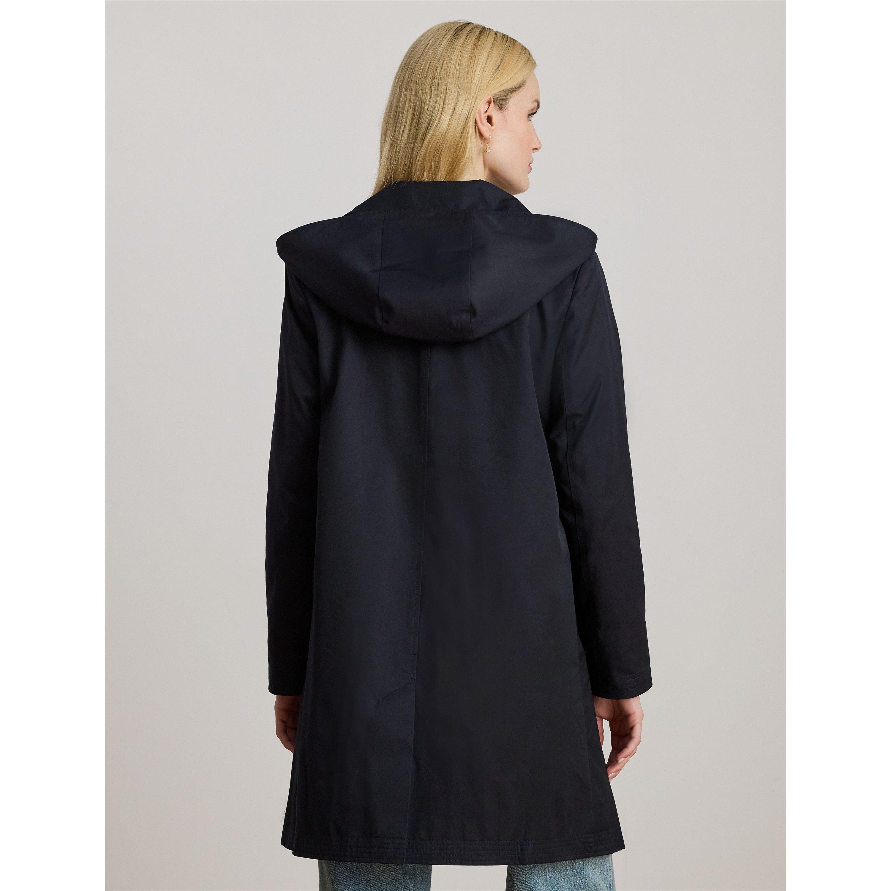 DK Navy - Lauren by Ralph Lauren - Women's Genuine Leather Structured Trench Coat - 3