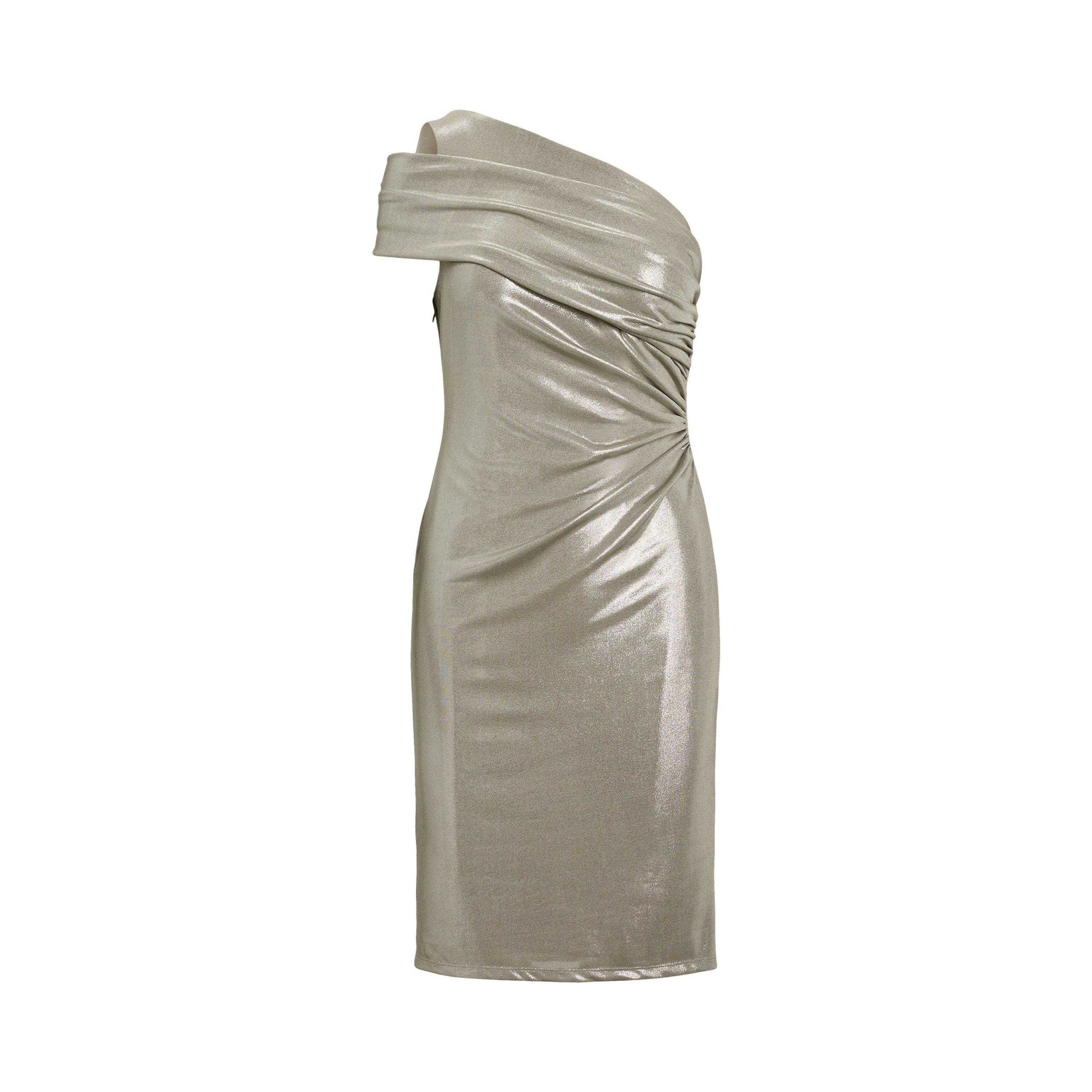 Lauren By Ralph Lauren Women's Silver Foil Arethusa Bodycon Dress - 10 (S)