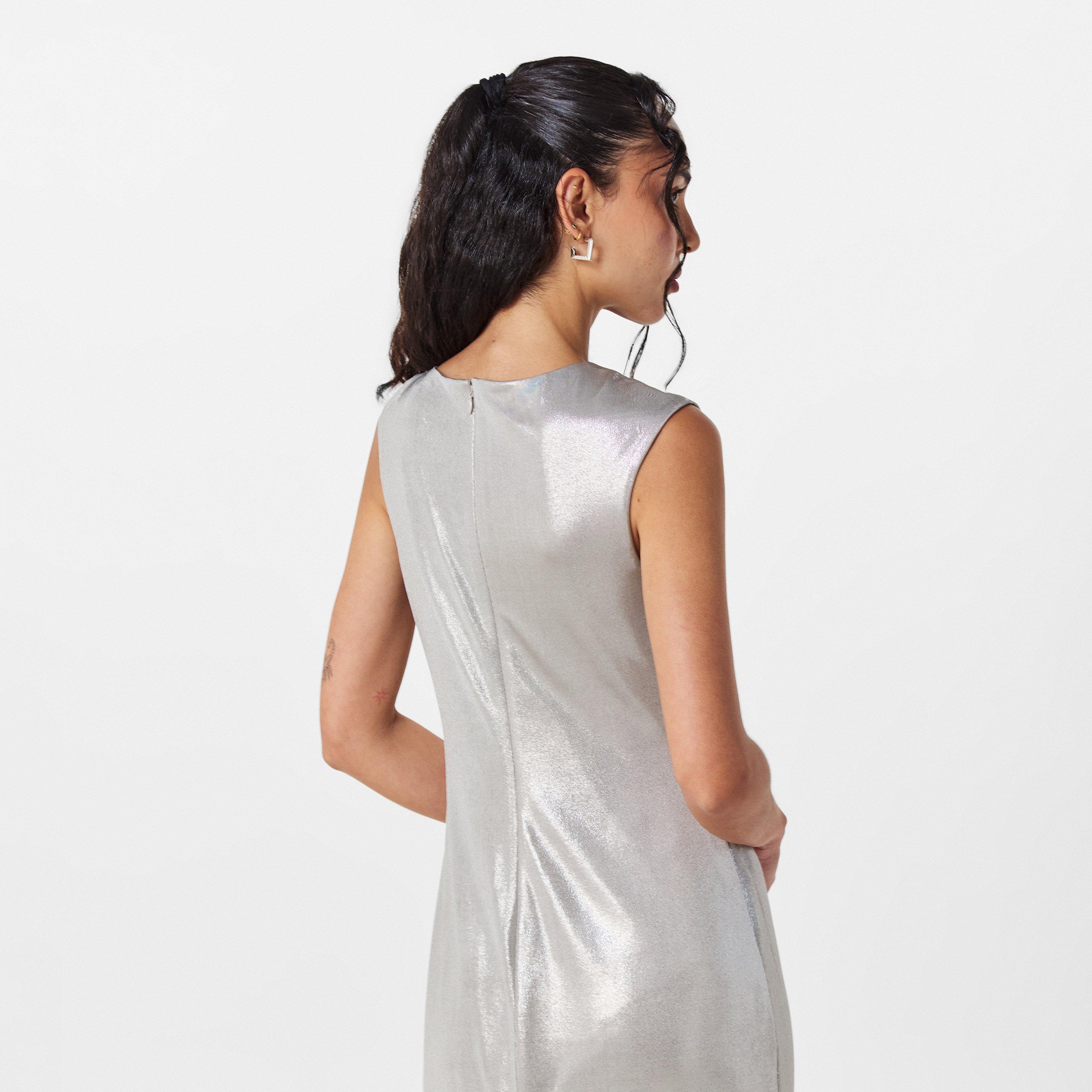 Silver Foil - Lauren by Ralph Lauren - Women's Real Leather Keilly Ball Gown - 4