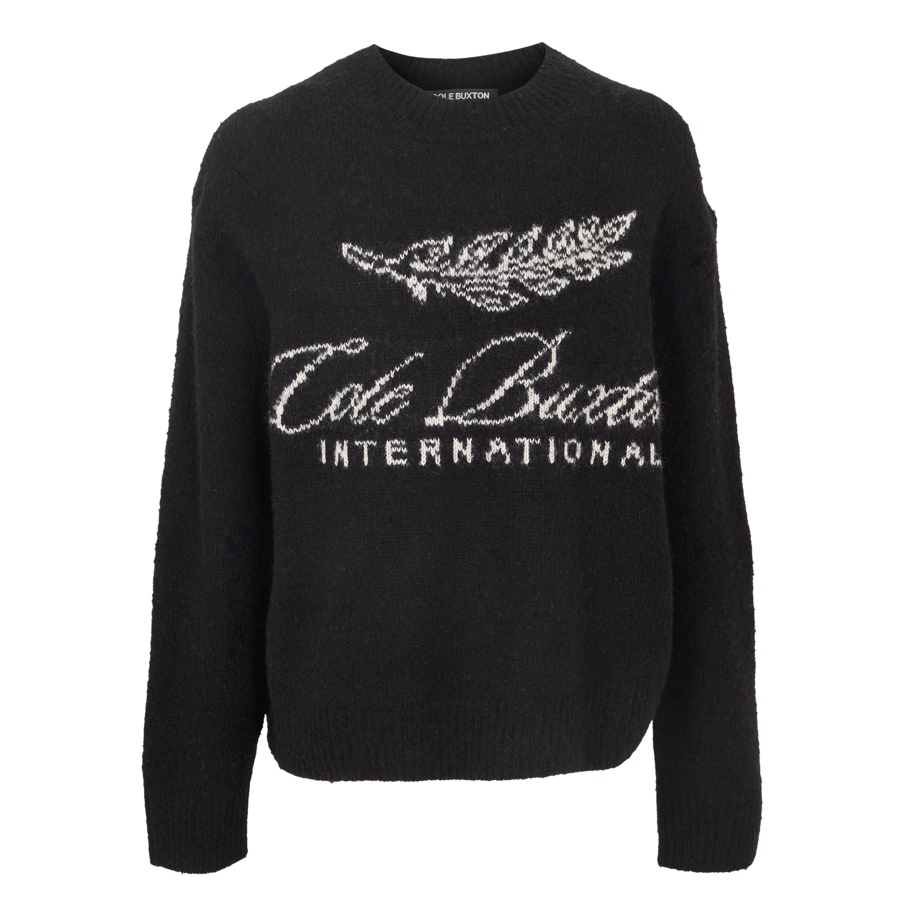 Black - Cole Buxton - Men's Inter Knitted Crew Neck Jumper - 1