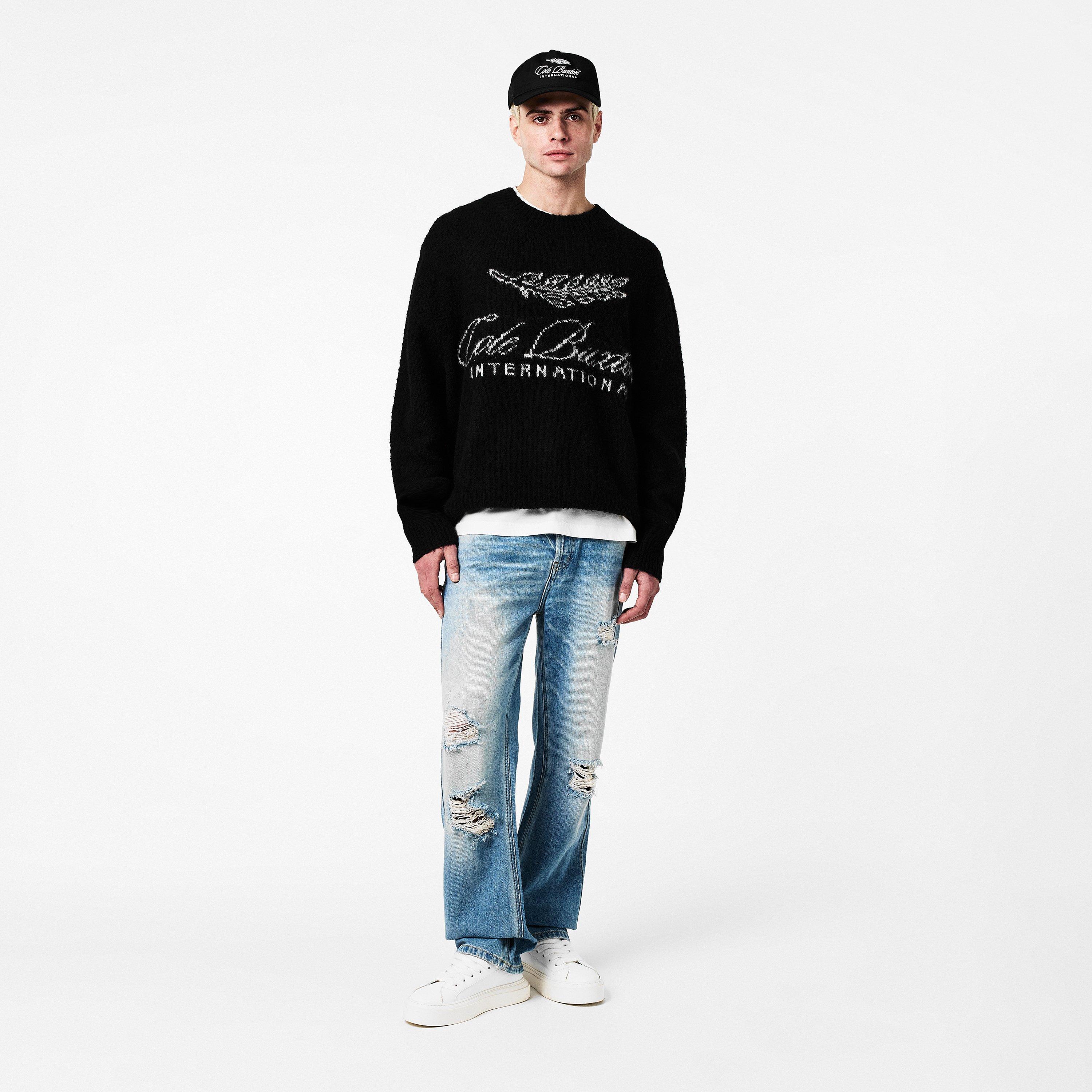 Black - Cole Buxton - Men's Inter Knitted Crew Neck Jumper - 6