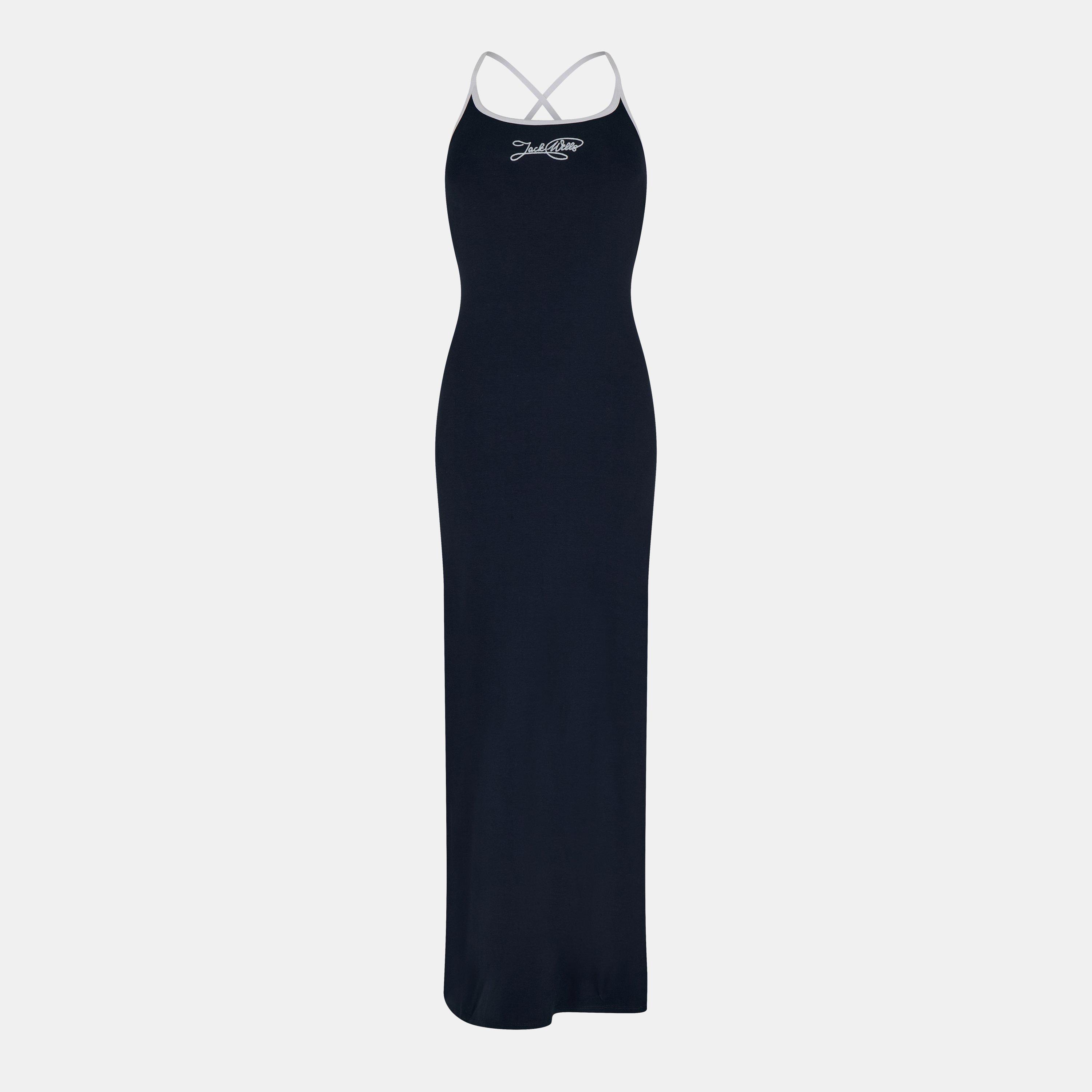 Navy/White - Jack Wills - Women's JW Chain Stitch Maxi Dress - 1