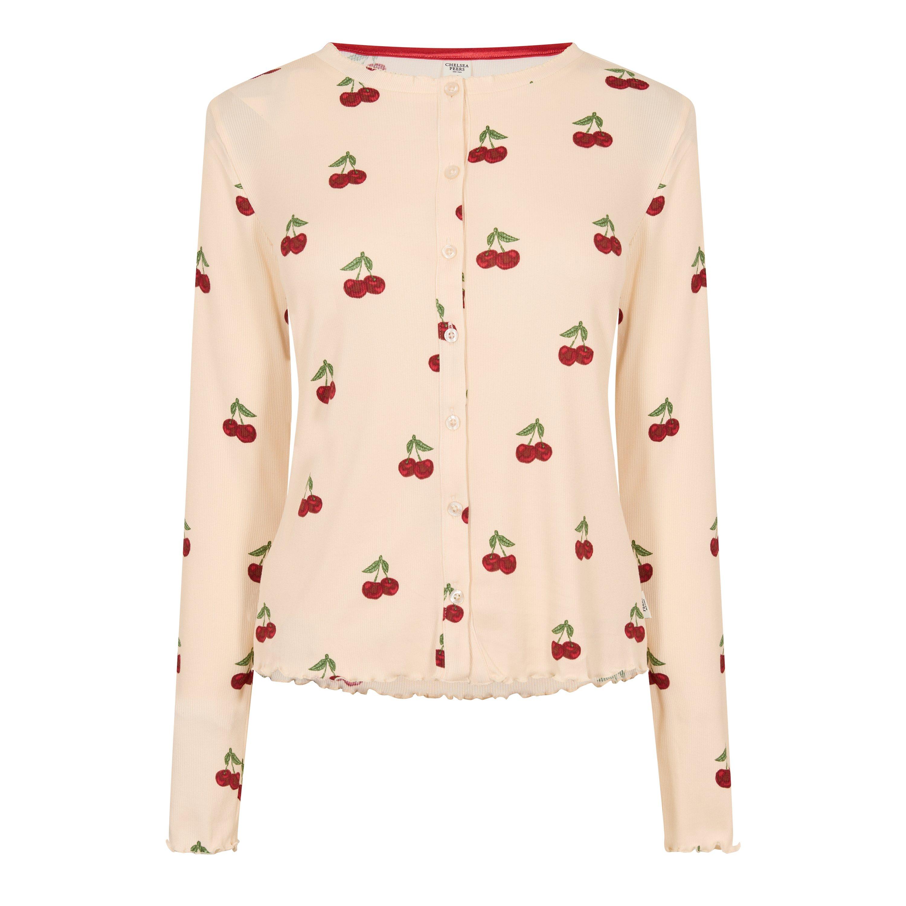 Cherry Stripes - Chelsea Peers - Women's Ribbed Long Sleeve Pyjama Set - 3