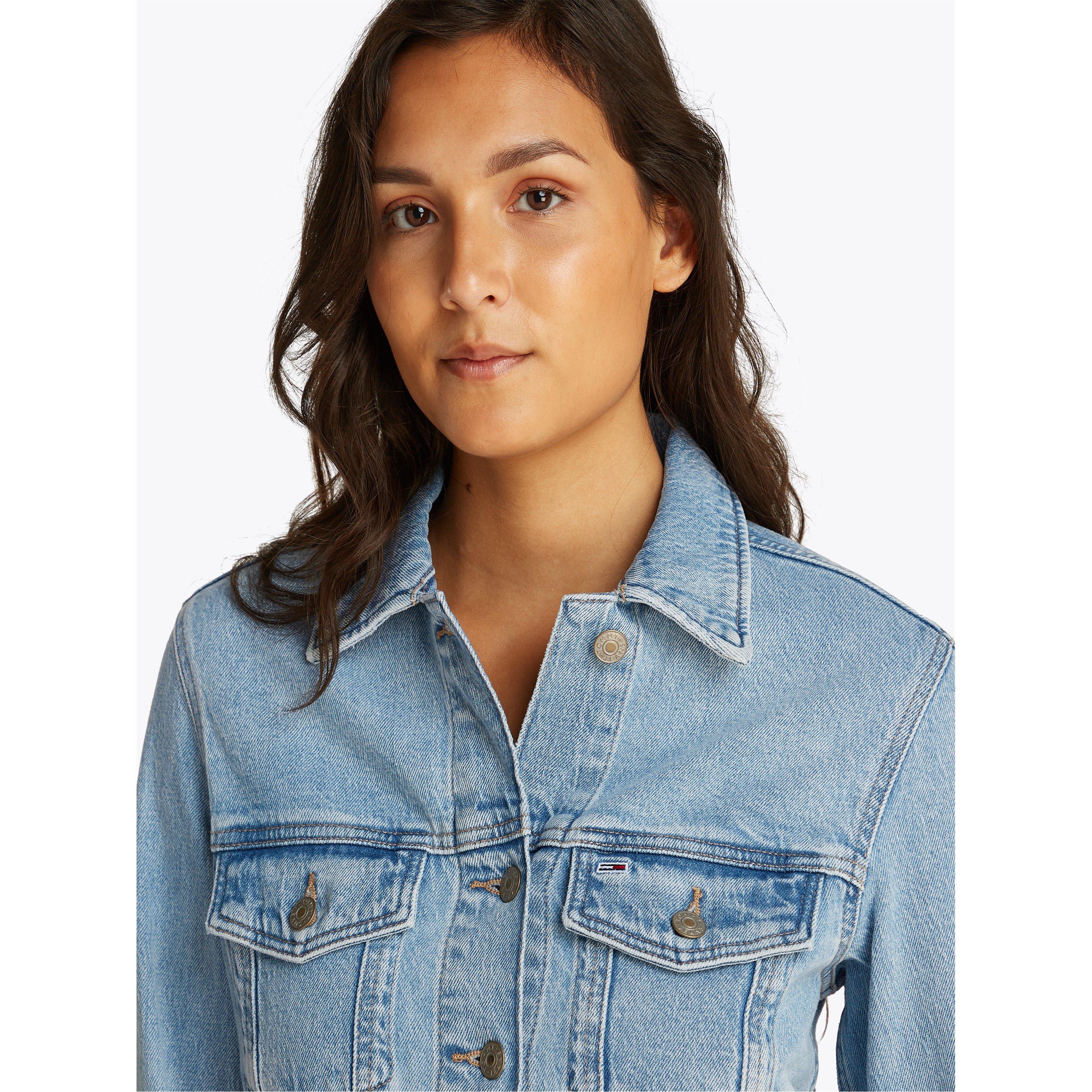 Denim Medium - Tommy Jeans - Women's Classic Trucker Structured Fit Denim Jacket - 4