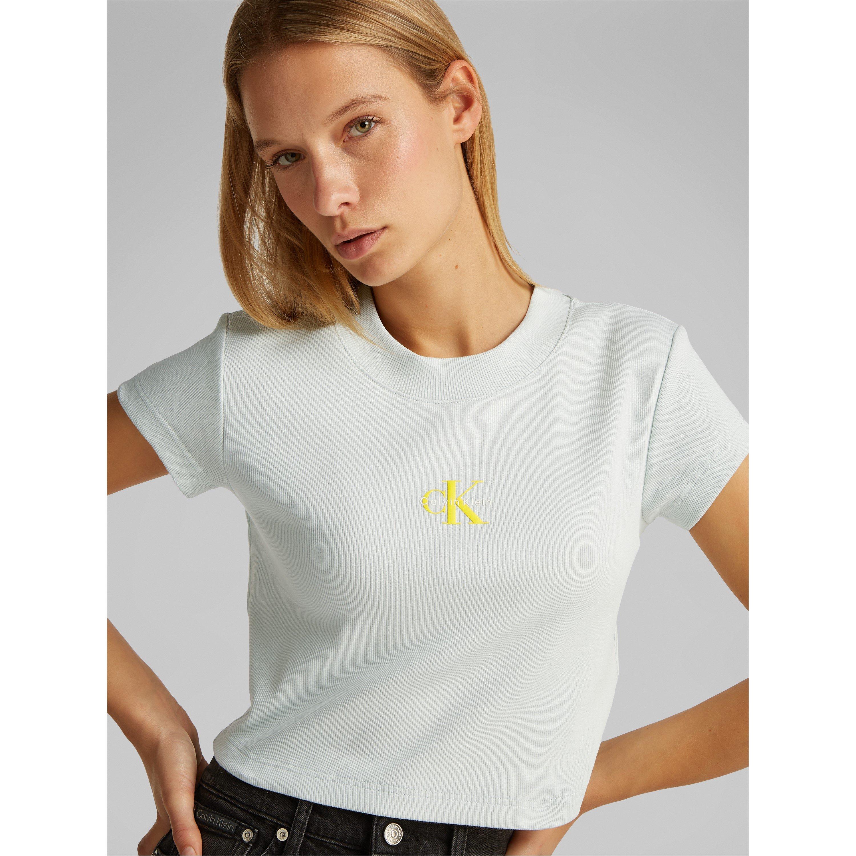 Sprout Green - Calvin Klein Jeans - Women's Monogram Baby Tee - 2