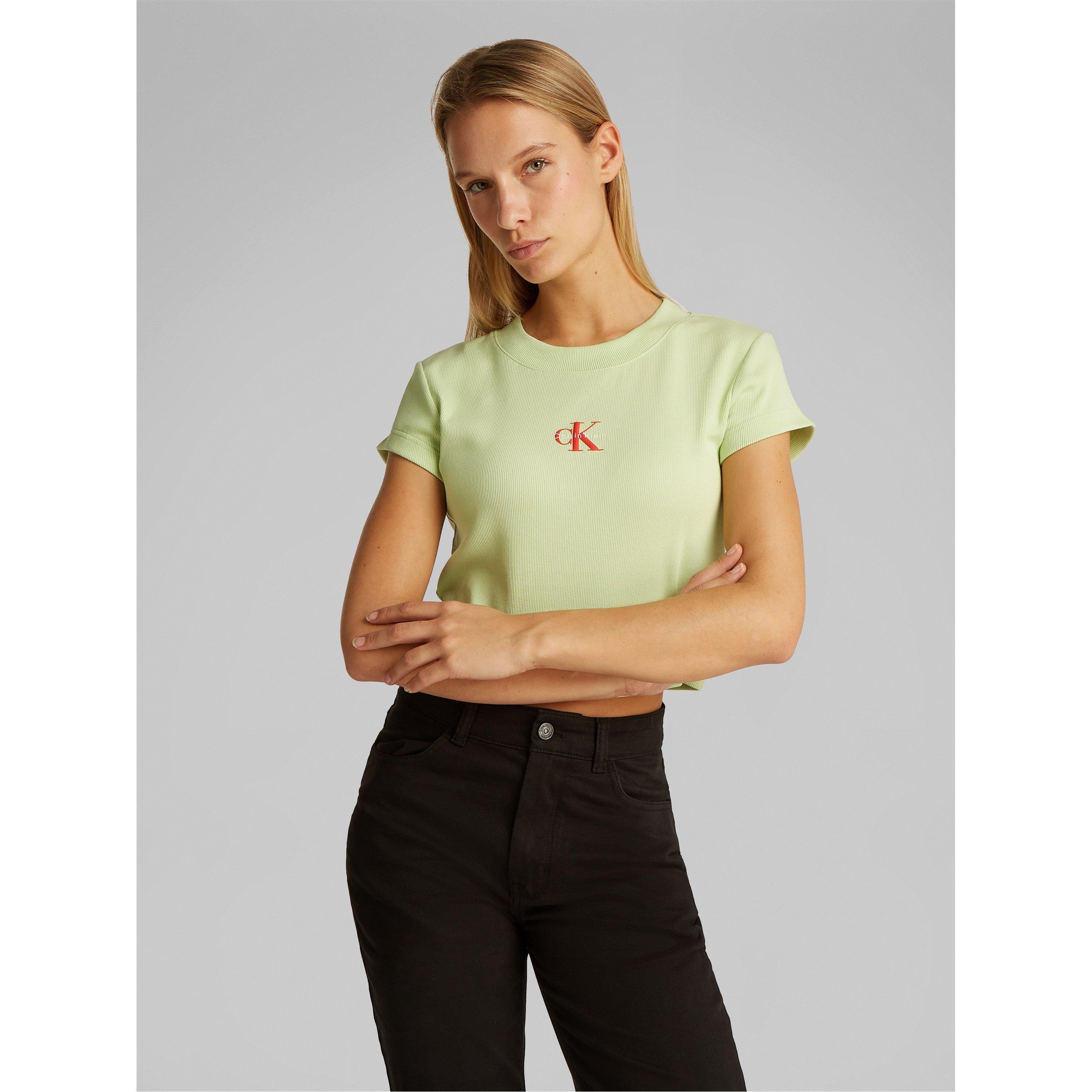 売れ筋商品|||カルバンクライン Tシャツ レディース トップス MONOGRAM BABY TEE - Basic T-shirt - sprout green Calvin Klein Jeans | MONOGRAM BABY TEE | Baby Tees | Sports