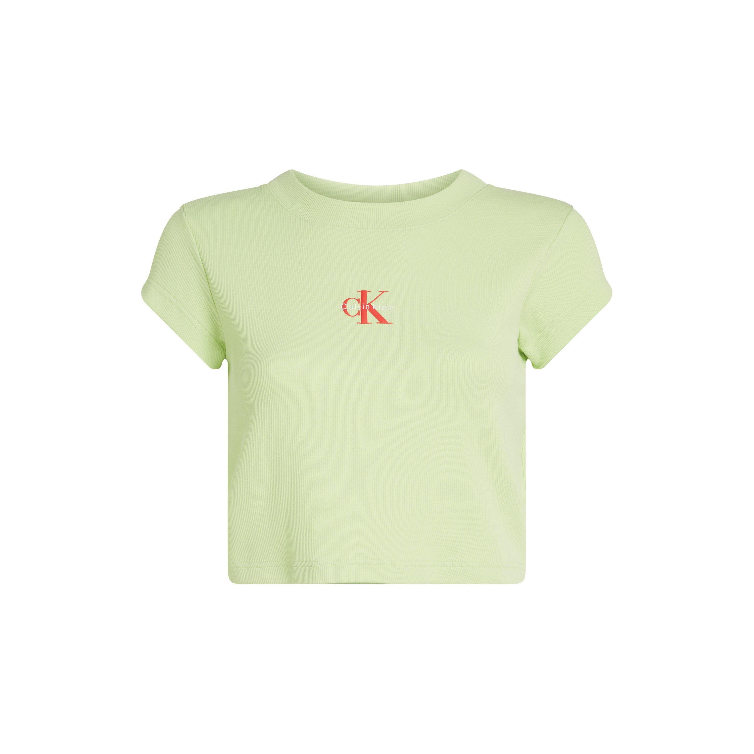 Butterfly - Calvin Klein Jeans - Women's Monogram Fitted Cropped Baby Tee - 5