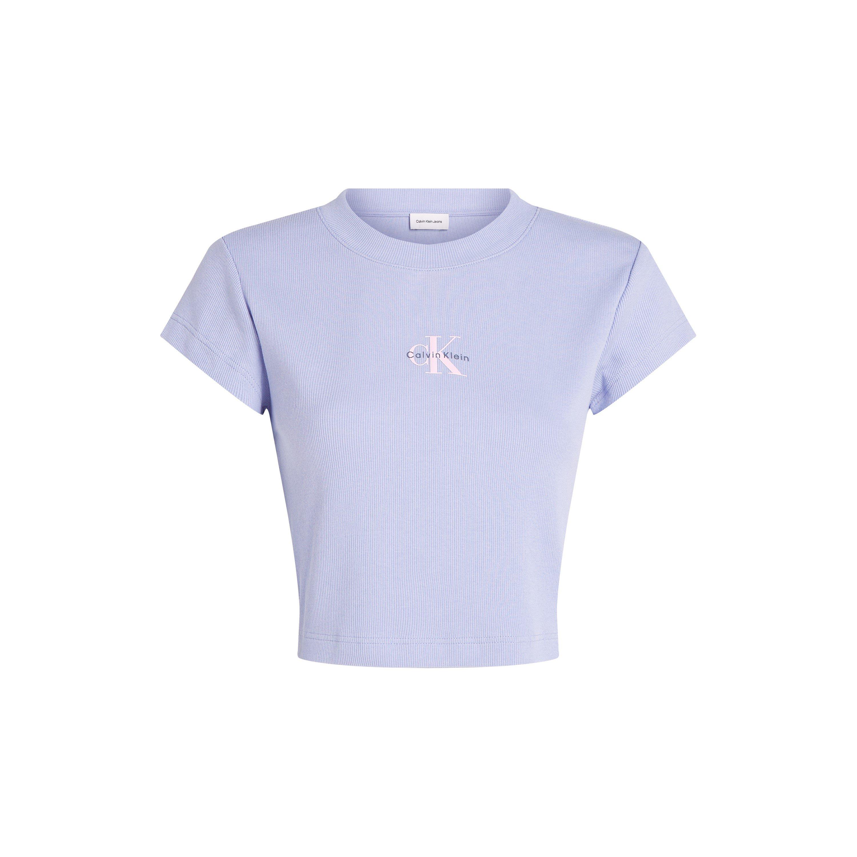 Sweet Lavender - Calvin Klein Jeans - Women's Monogram Fitted Cropped Baby Tee - 5
