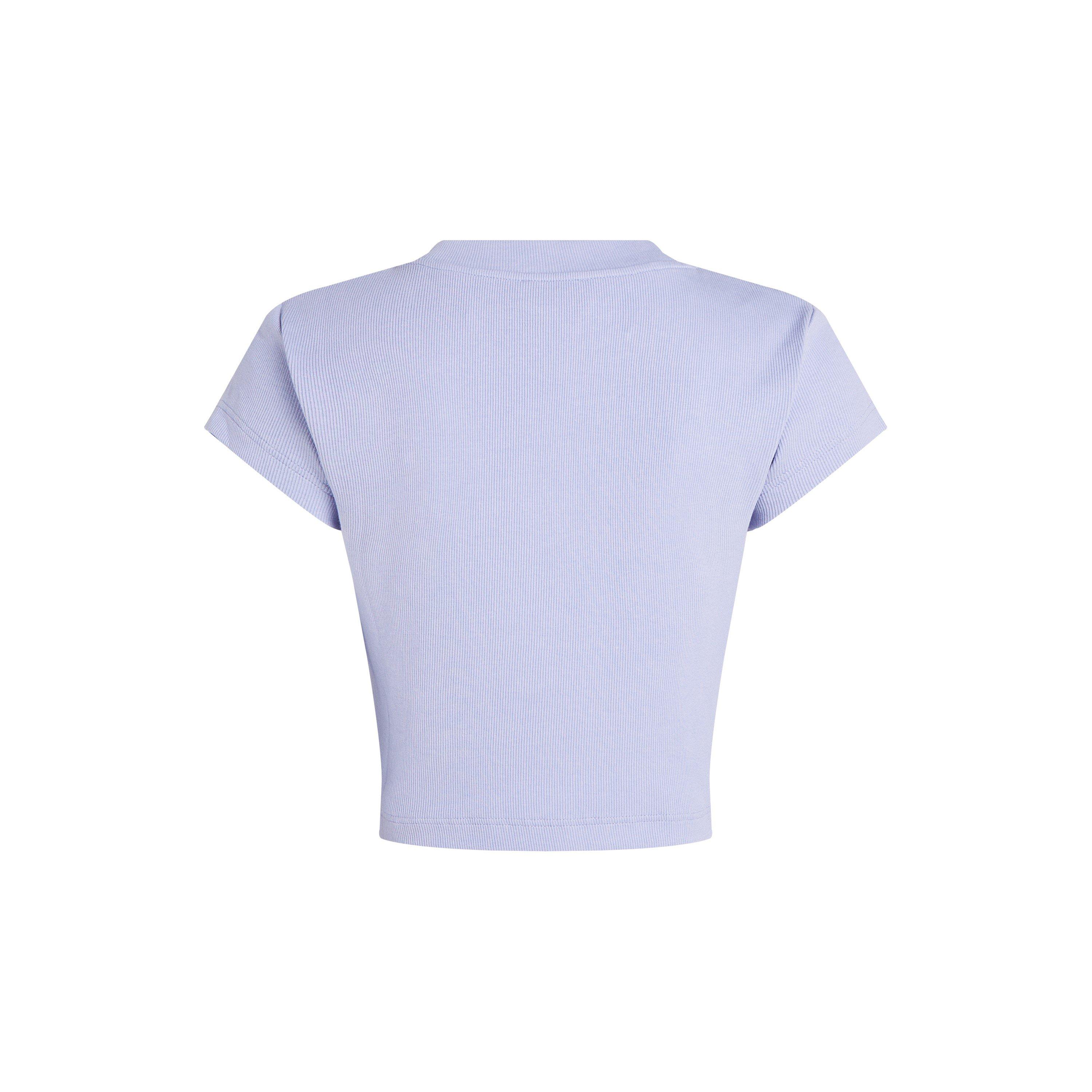 Sweet Lavender - Calvin Klein Jeans - Women's Monogram Fitted Cropped Baby Tee - 6