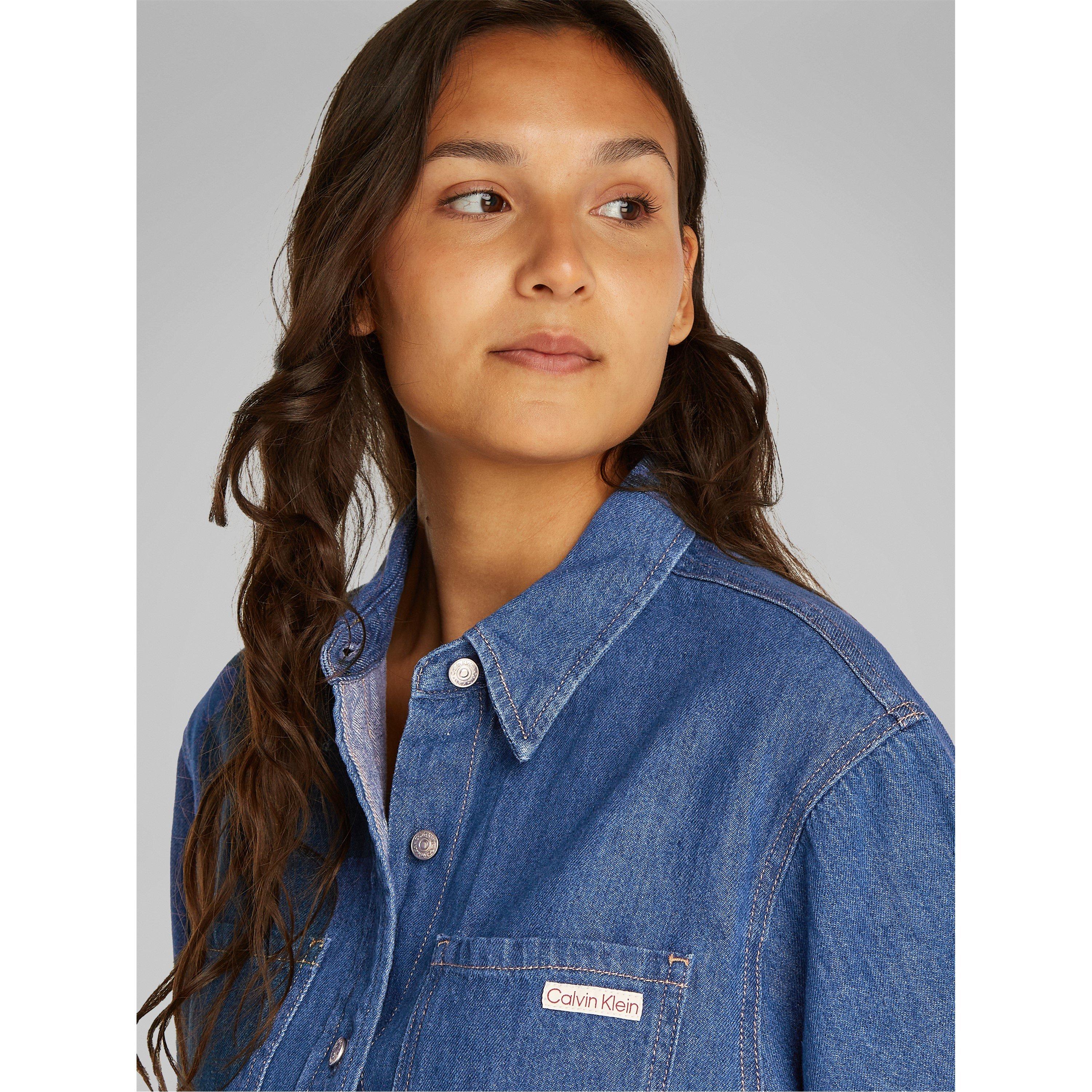 Denim Mittel - Calvin Klein Jeans - Women's Linen Boxy Belted Wrap Dress - 5