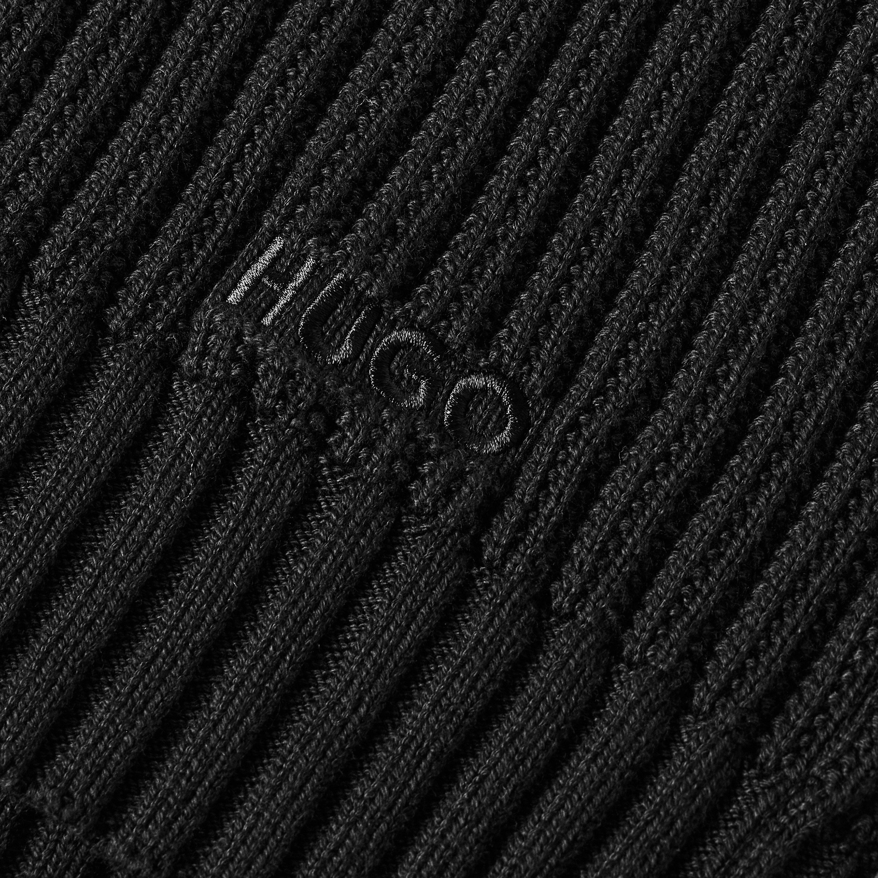 Black - Hugo - Hugo Sriton 10273681 01 Full Zip Knitted Top Mens - 3