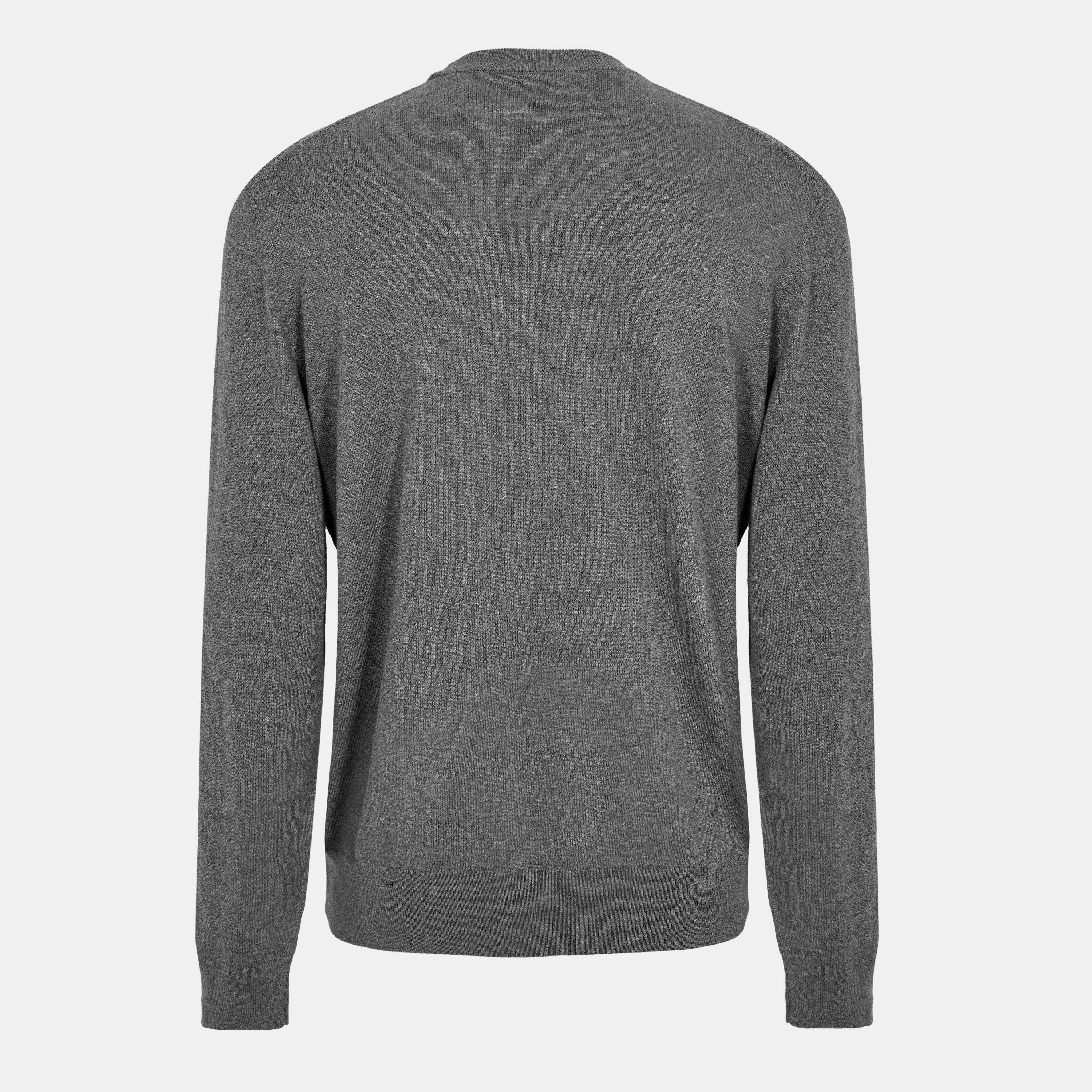 Medium Grey - Boss - Men's Pascas Cotton Long Sleeve Crew Neck Jumper - 2