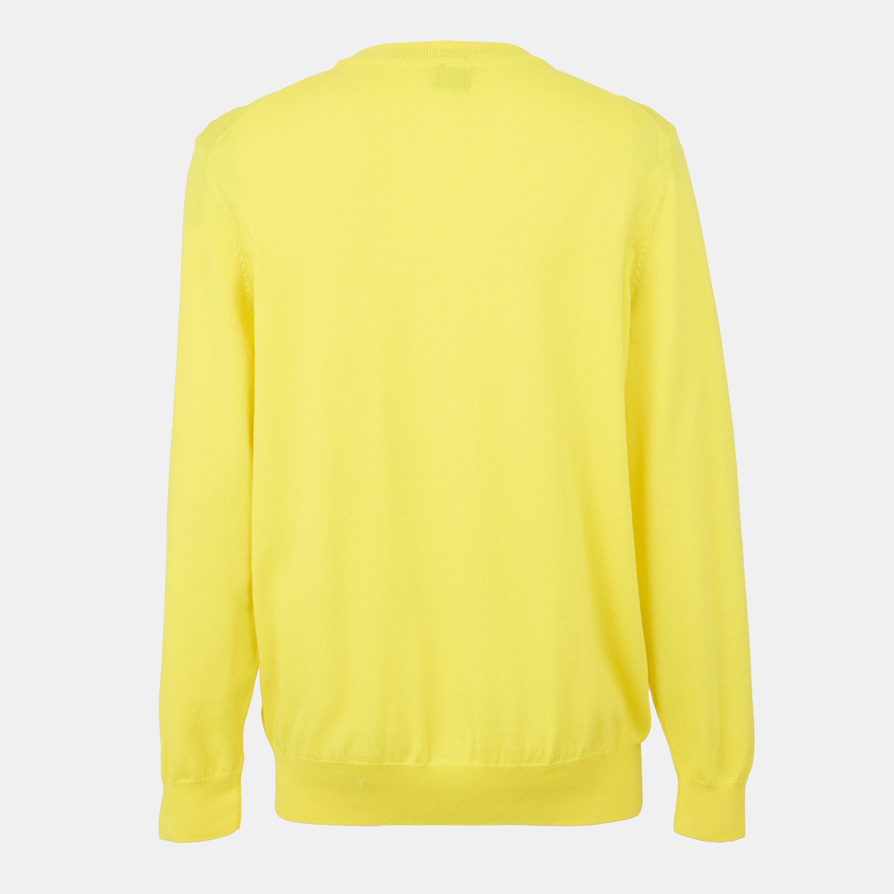 Bright Yellow - Boss - Men's PacasL Knitted Jumper, Woven Knit Design - 2