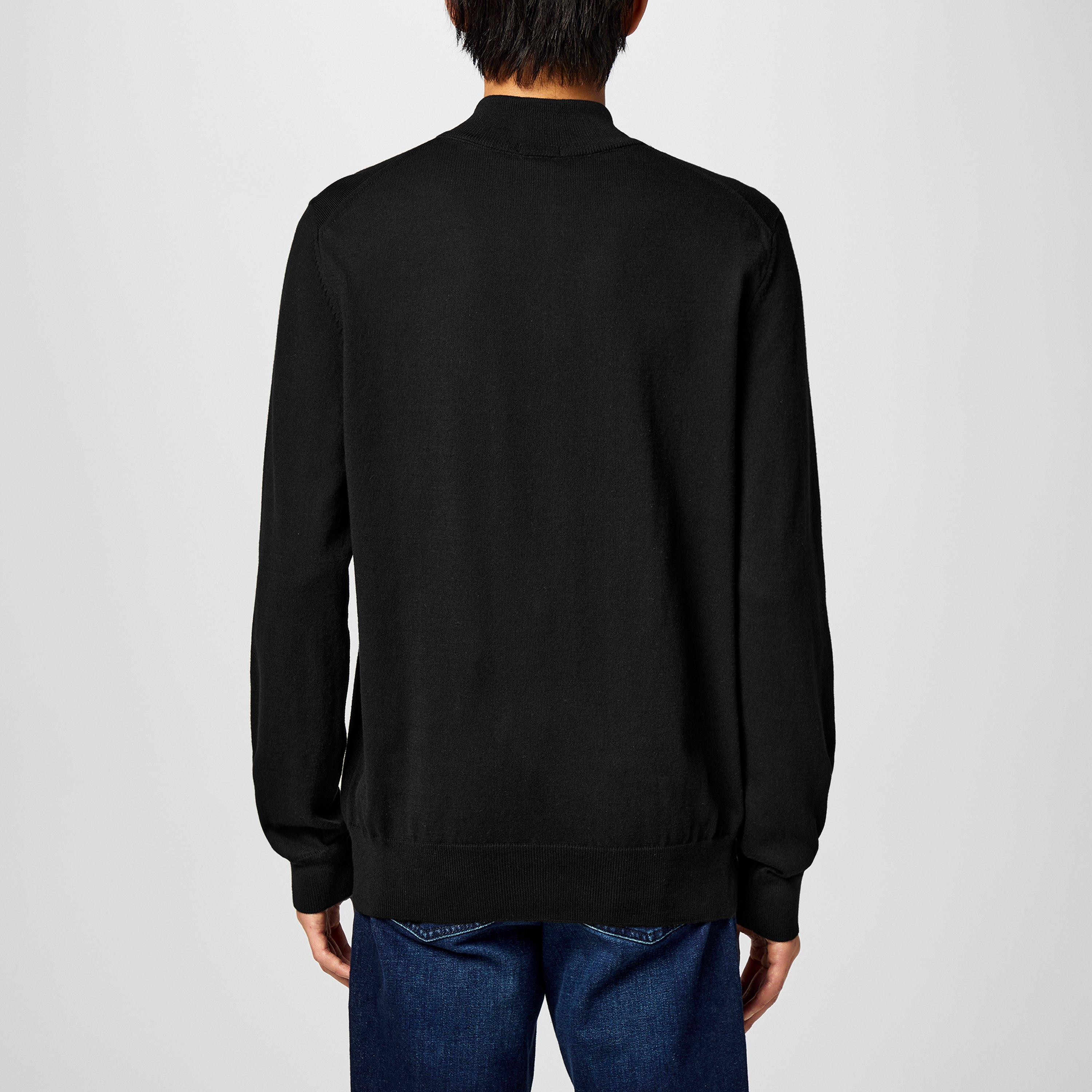 Black 001 - Boss - Men's Padro-L Zipped Quarter-Zip Jumper - 4