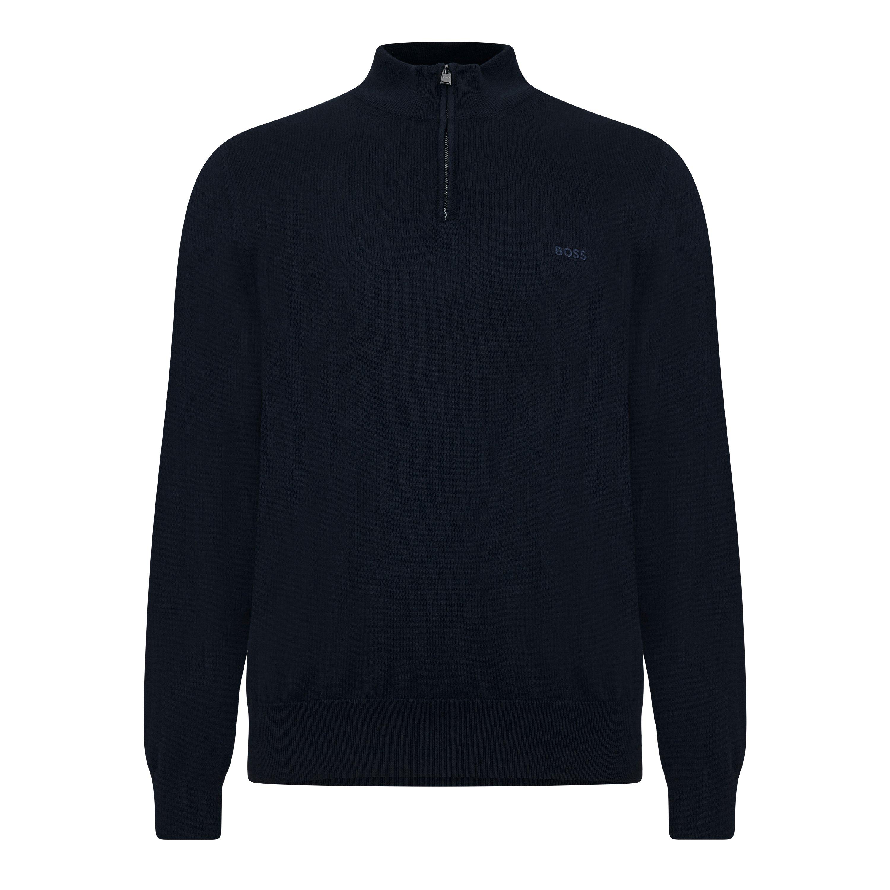 Dark Blue 404 - Boss - Men's Padro-L Zipped Quarter-Zip Jumper - 7