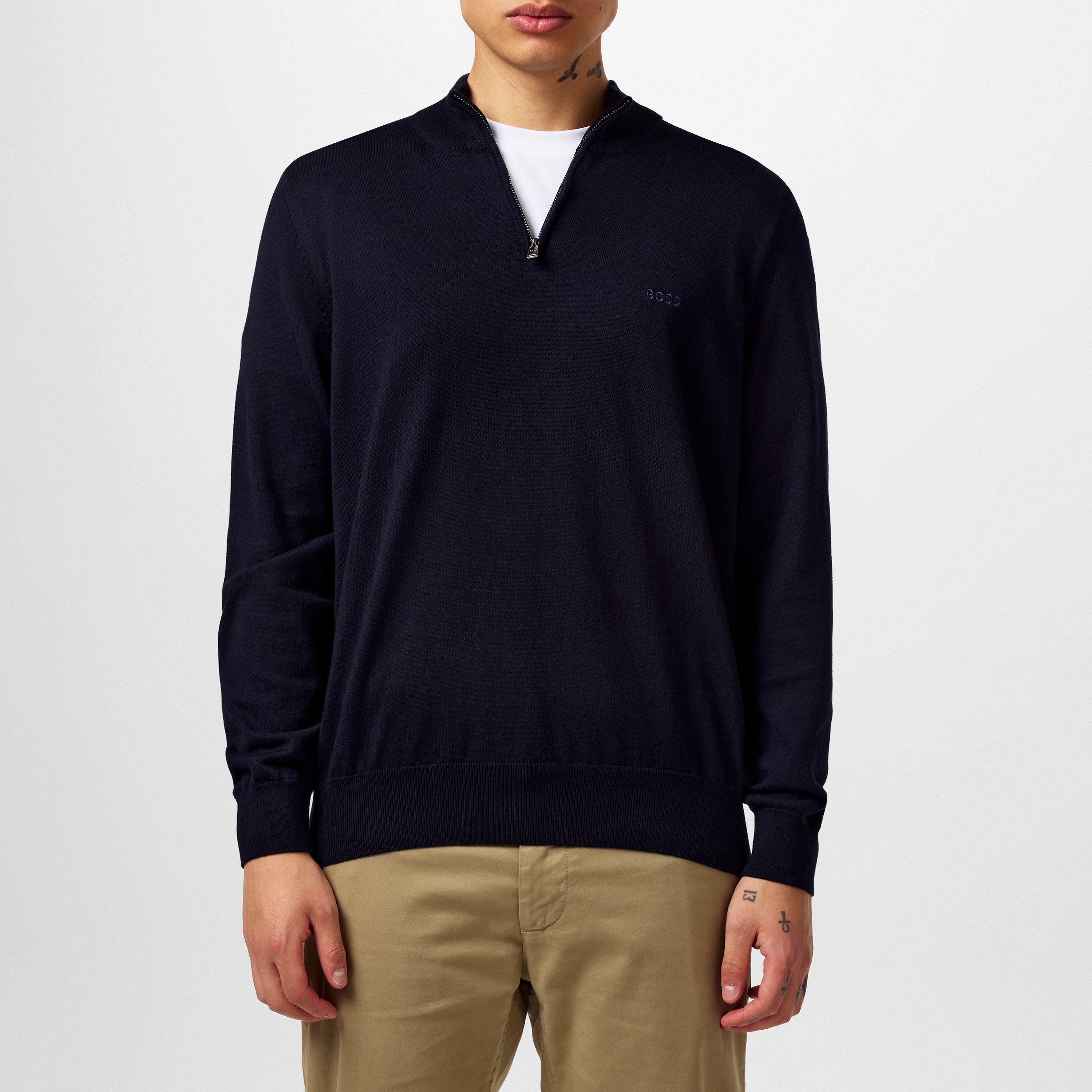 Dark Blue 404 - Boss - Men's Padro-L Zipped Quarter-Zip Jumper - 3