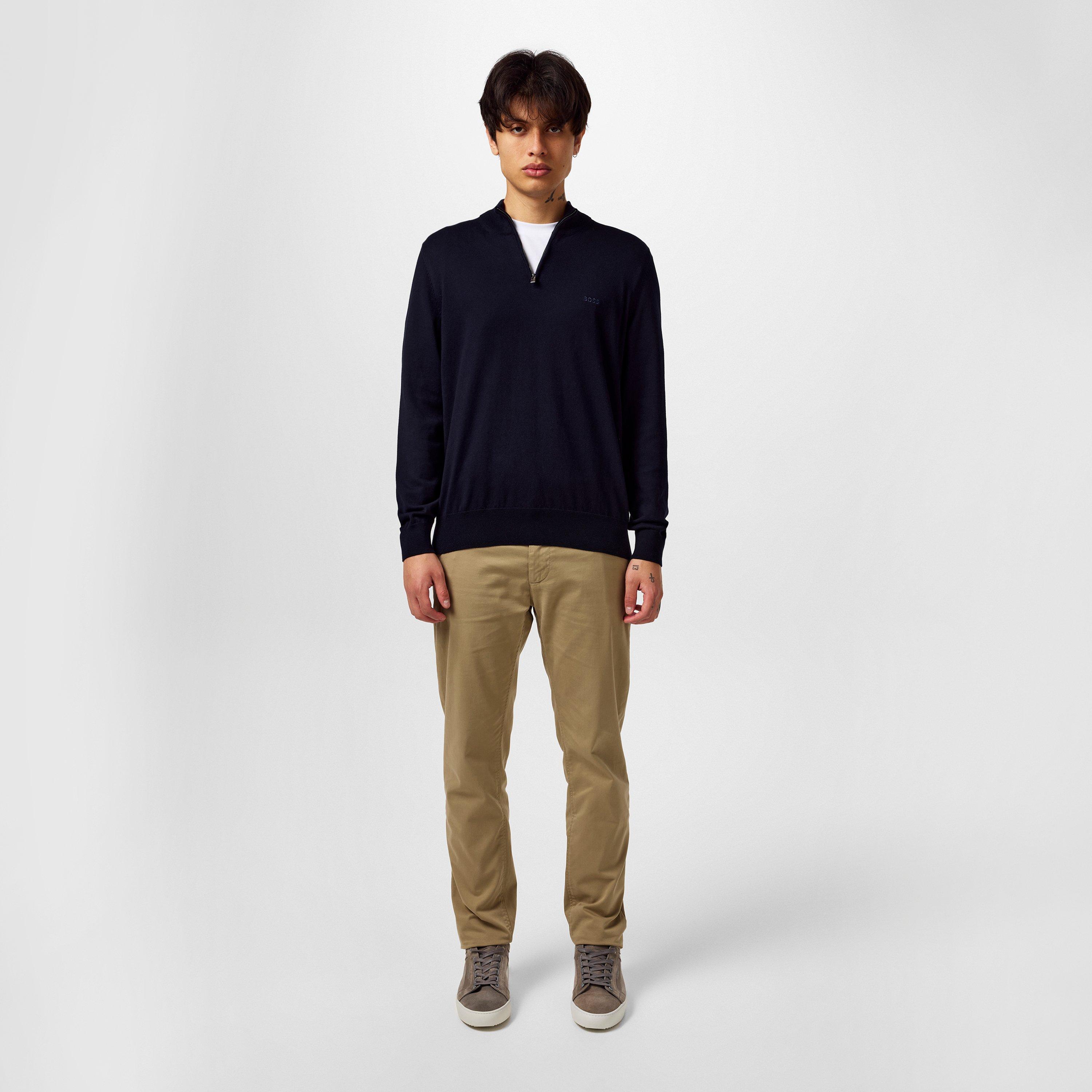 Dark Blue 404 - Boss - Men's Padro-L Zipped Quarter-Zip Jumper - 5