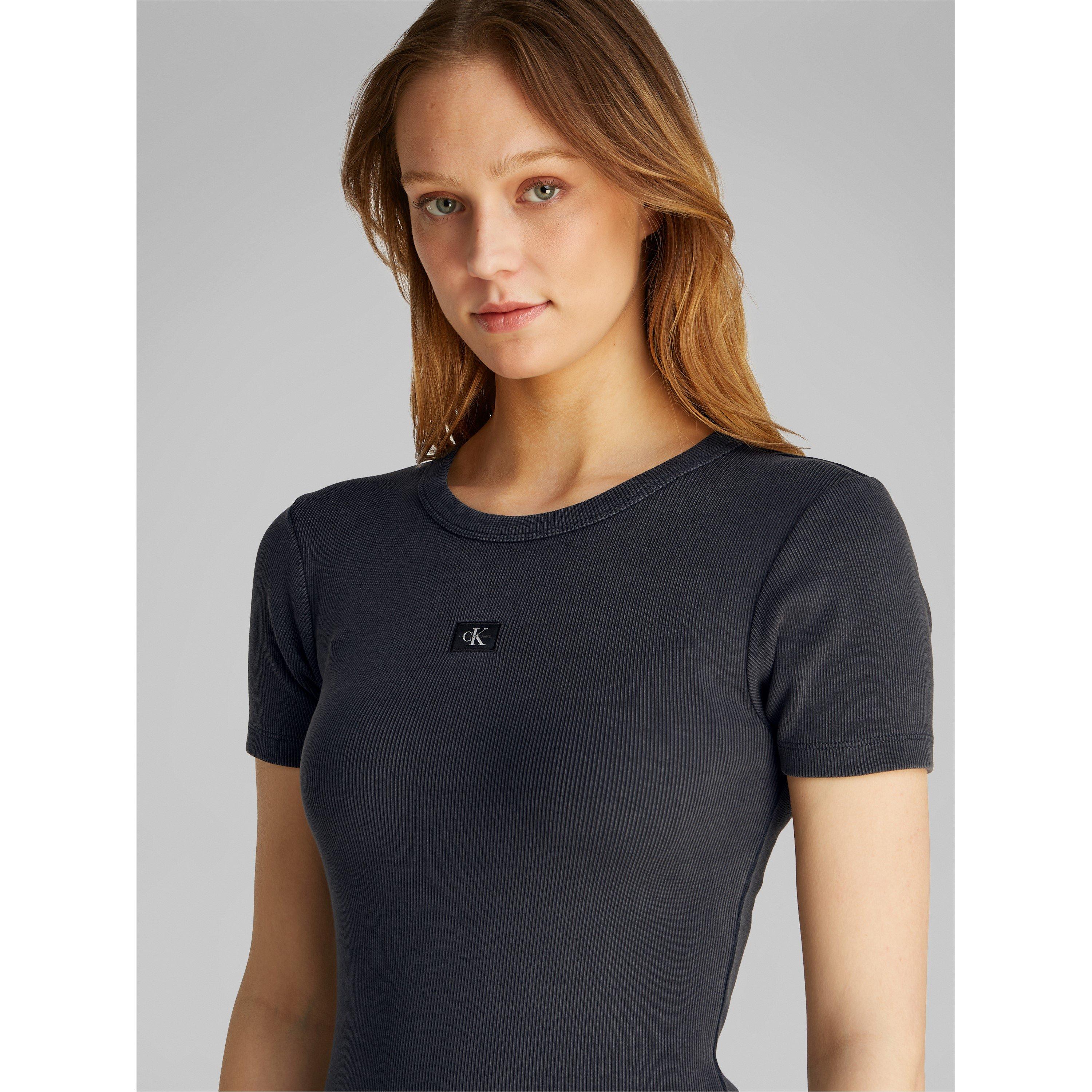 Washed Black - Calvin Klein Jeans - WASHED WOVEN LABEL RIB DRESS - 2