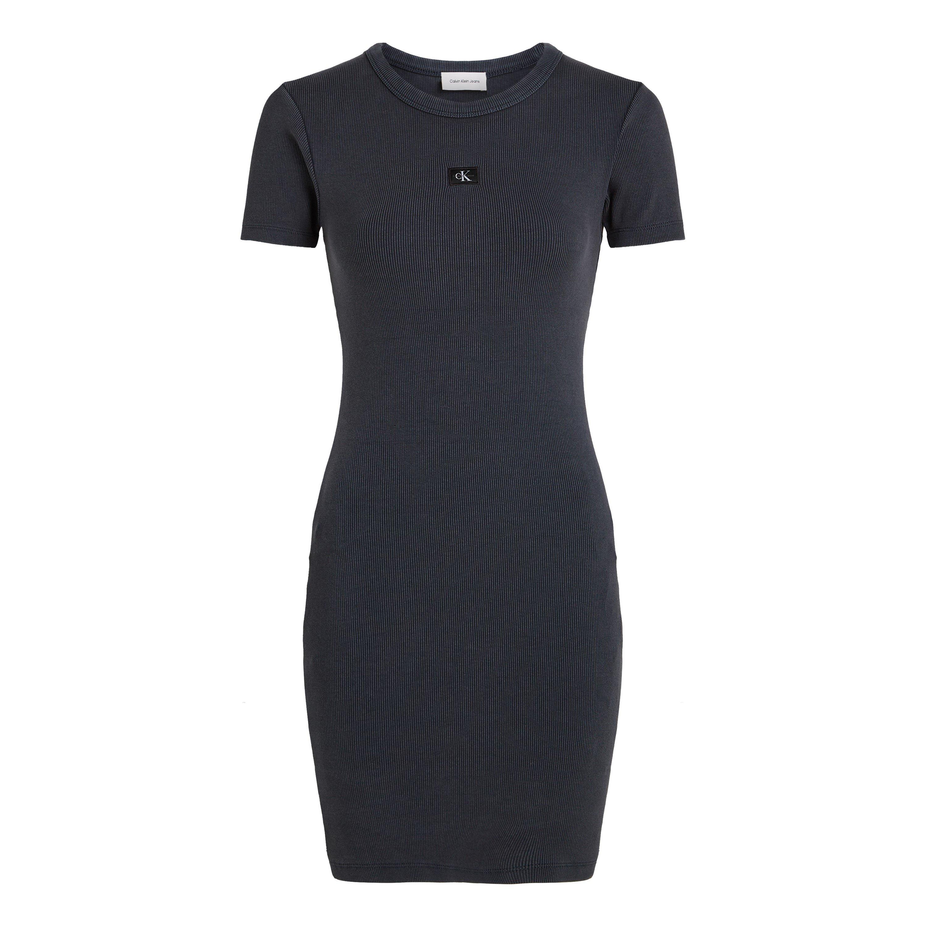 Washed Black - Calvin Klein Jeans - WASHED WOVEN LABEL RIB DRESS - 5
