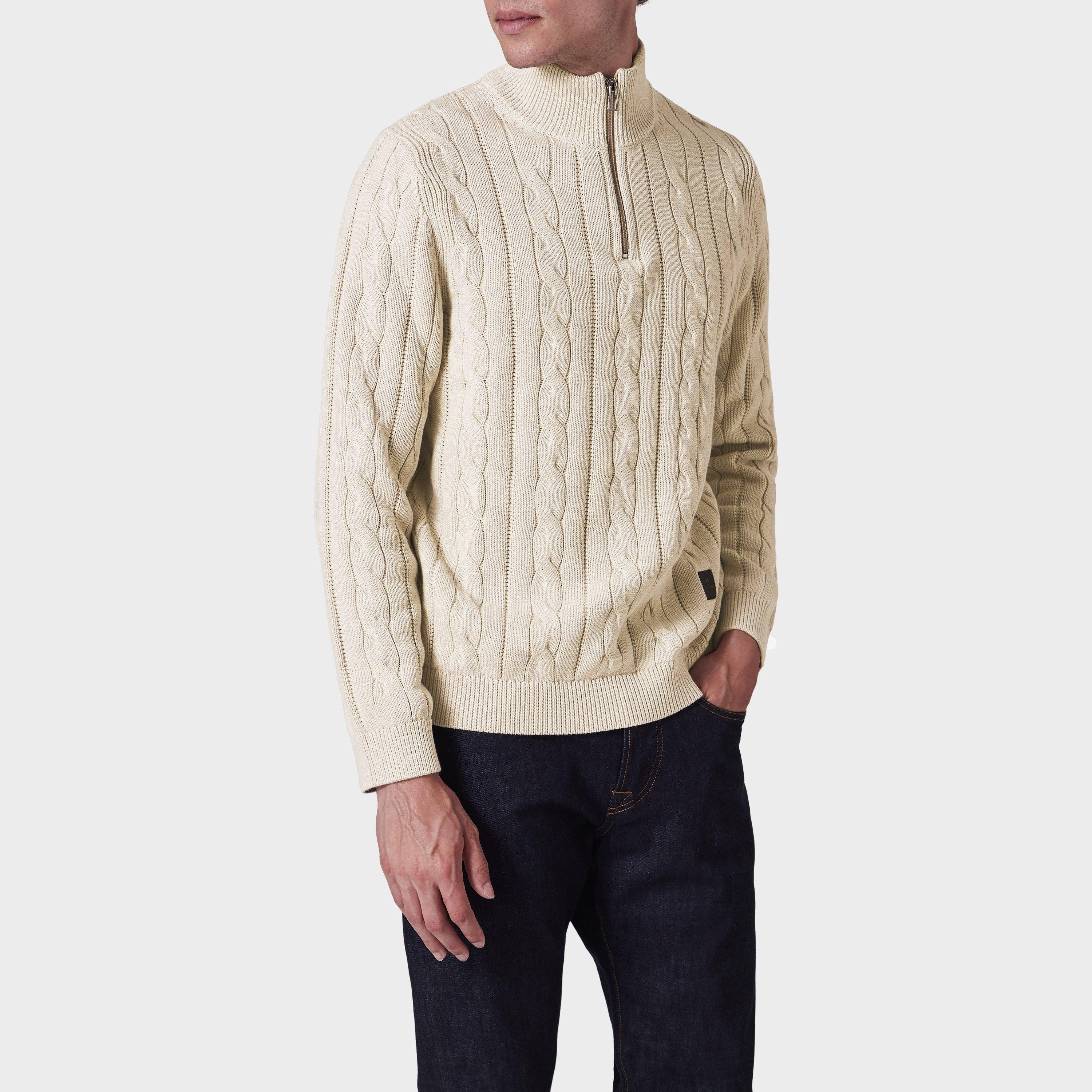 White 02 - PS Paul Smith - Men's Cable Crew Neck Jumper - 2
