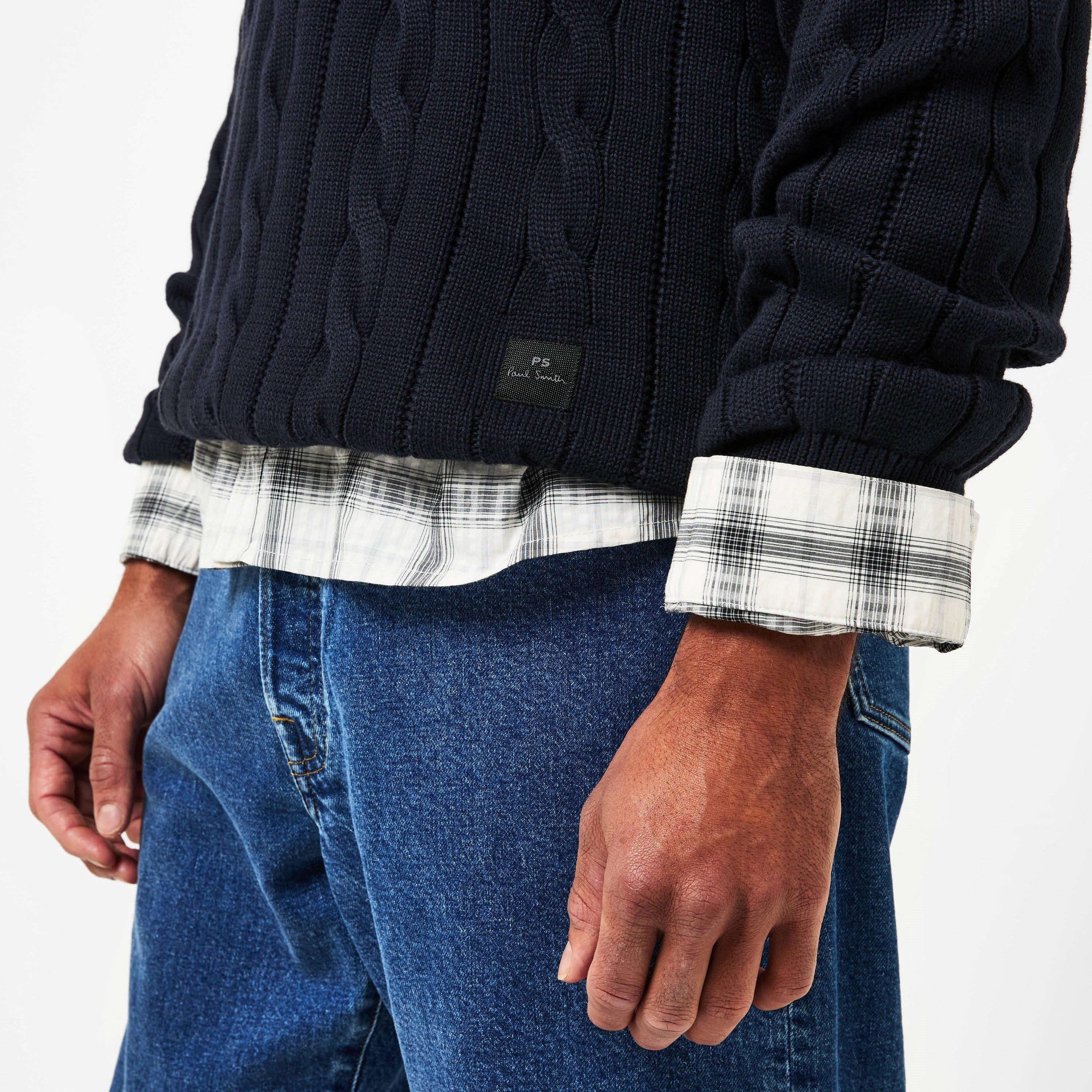 Blue 49 - PS Paul Smith - Men's Cable Crew Neck Jumper - 5