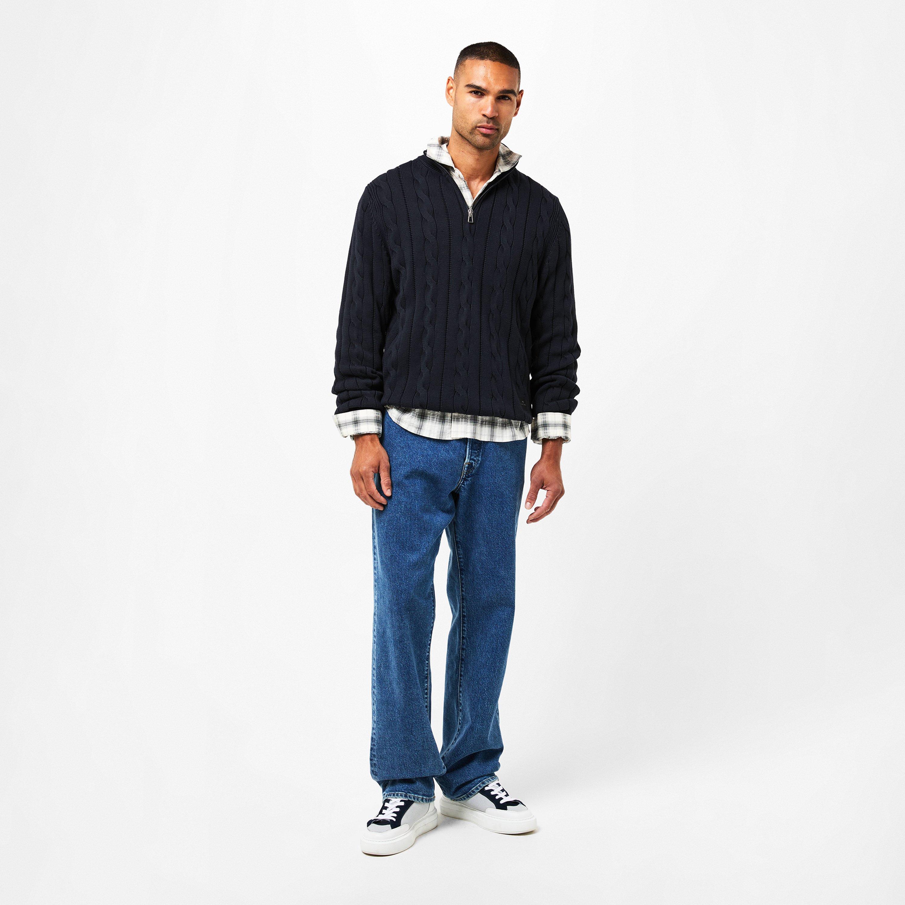 Blue 49 - PS Paul Smith - Men's Cable Crew Neck Jumper - 6