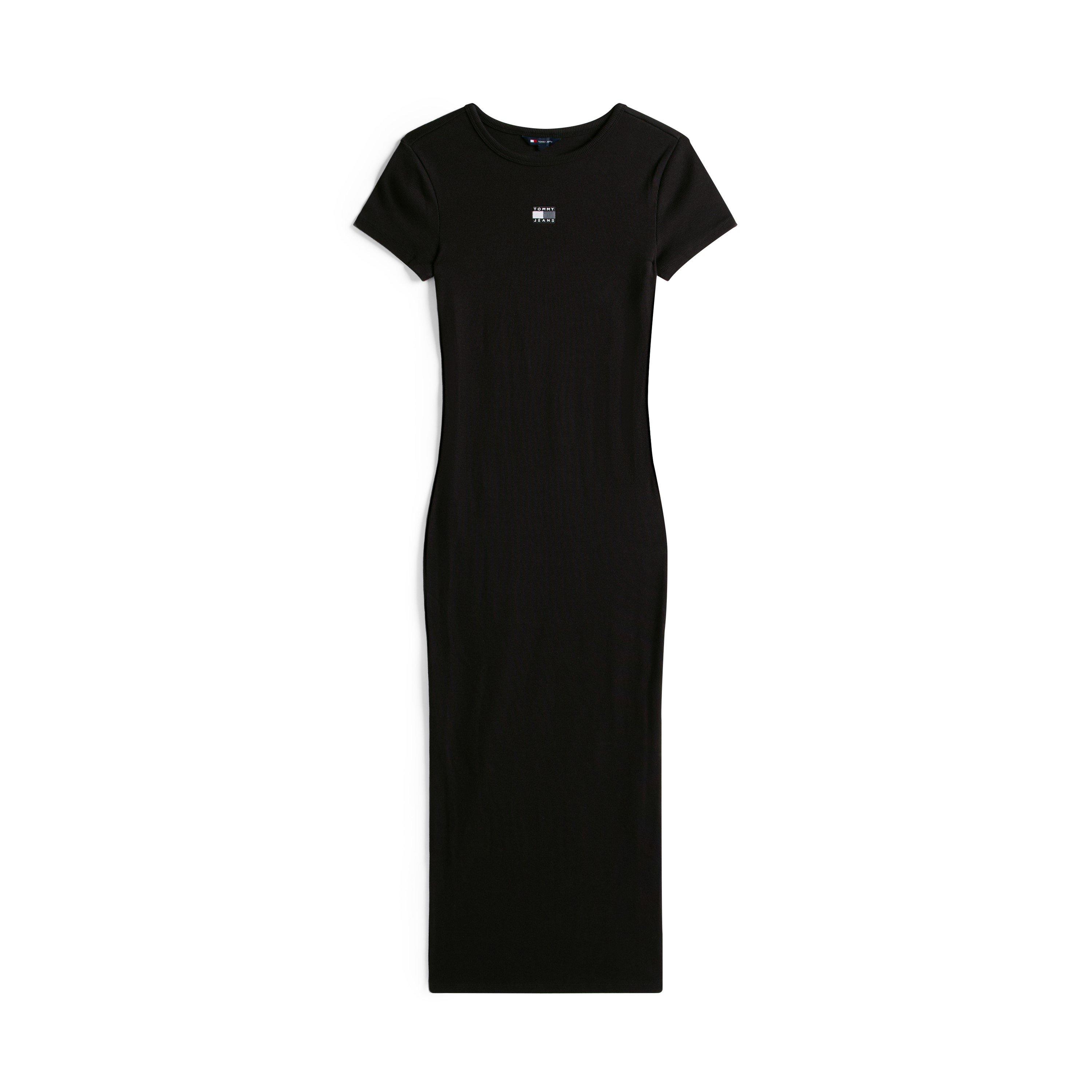 Tommy Jeans Women's Badge Ribbed Bodycon Dress - Black - 8 (XS)