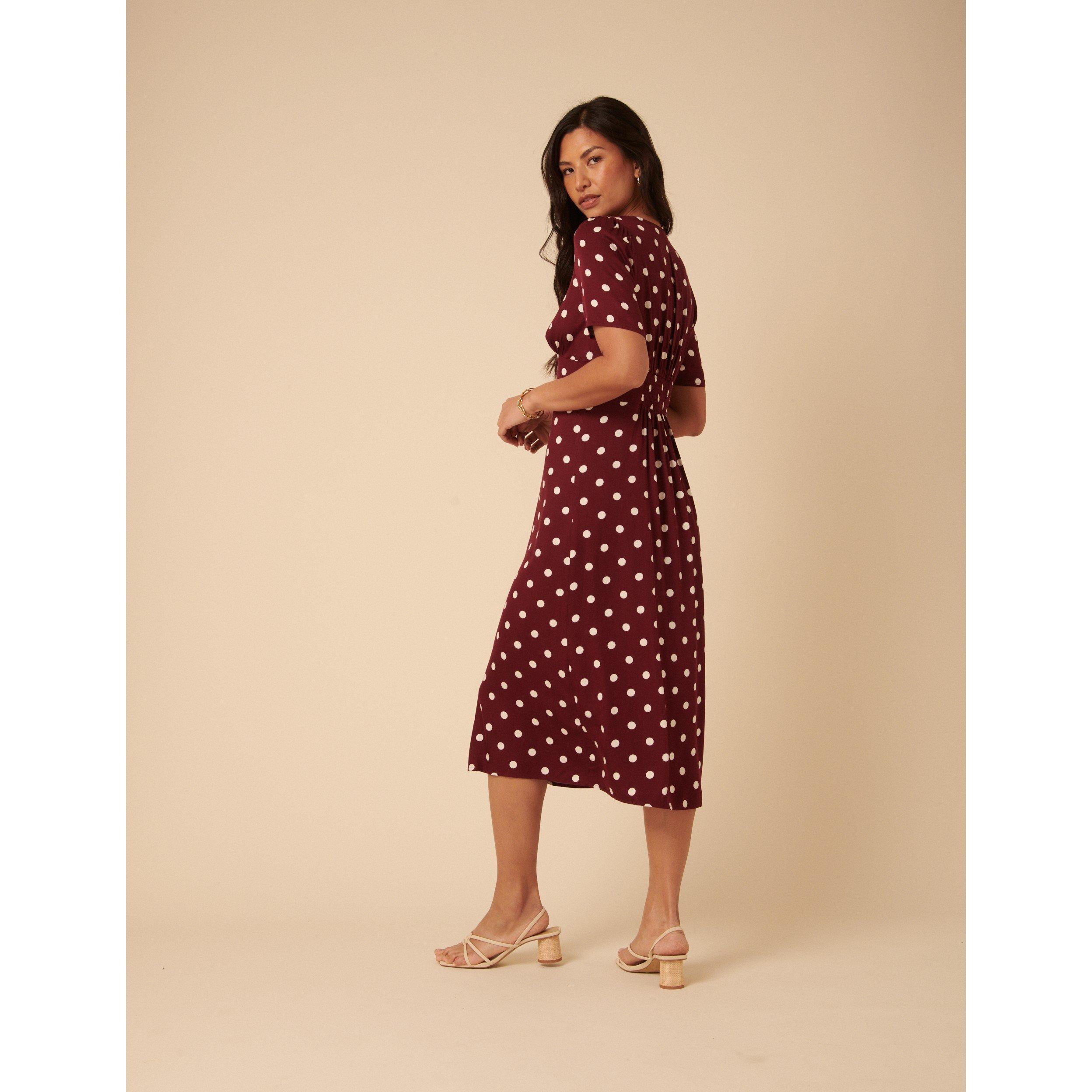 Brown - Nobodys Child - Women's Alexa Dot A-Line Dress - 5