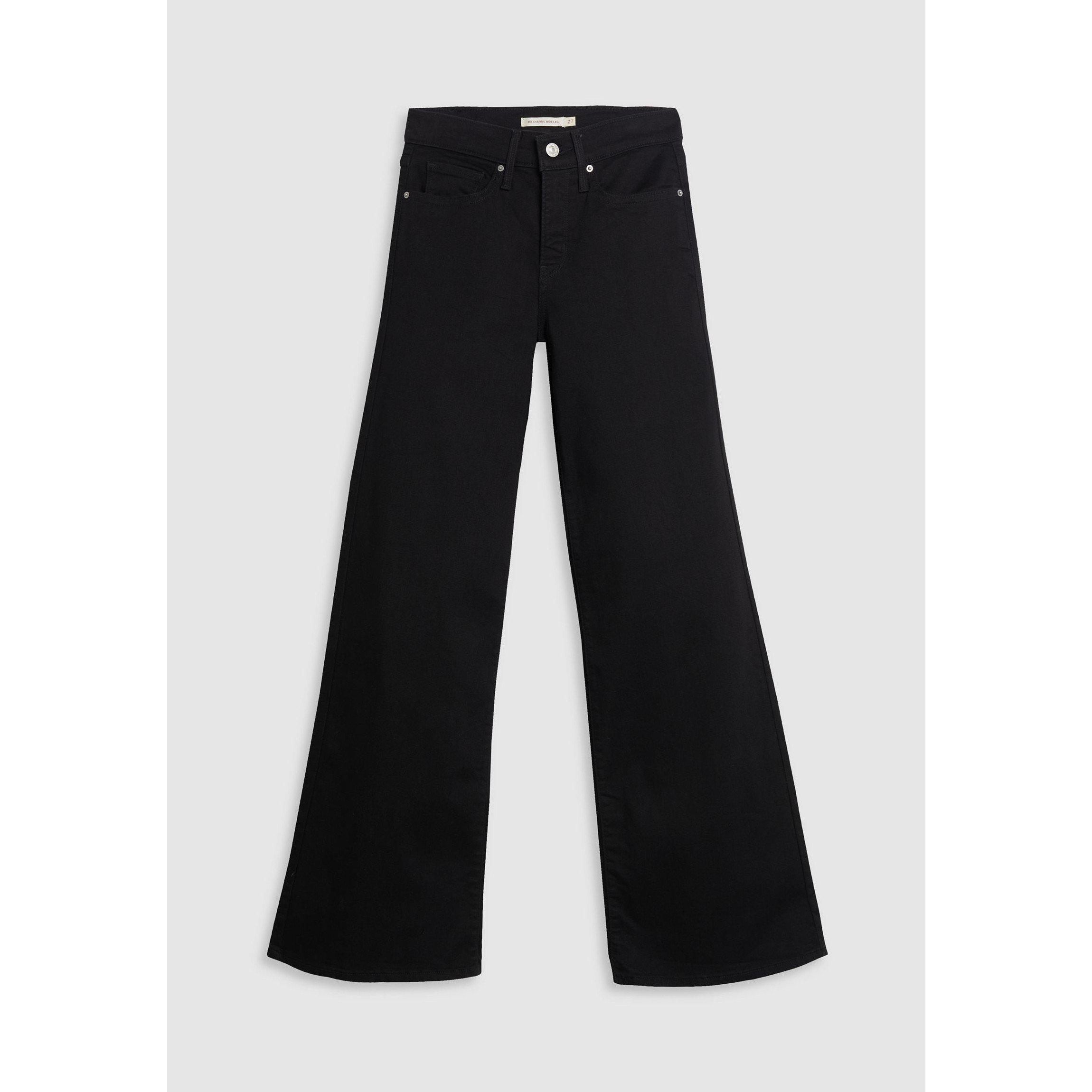 Levis Women's 318 Shaping Wide Leg - Soft Black - 32 L30